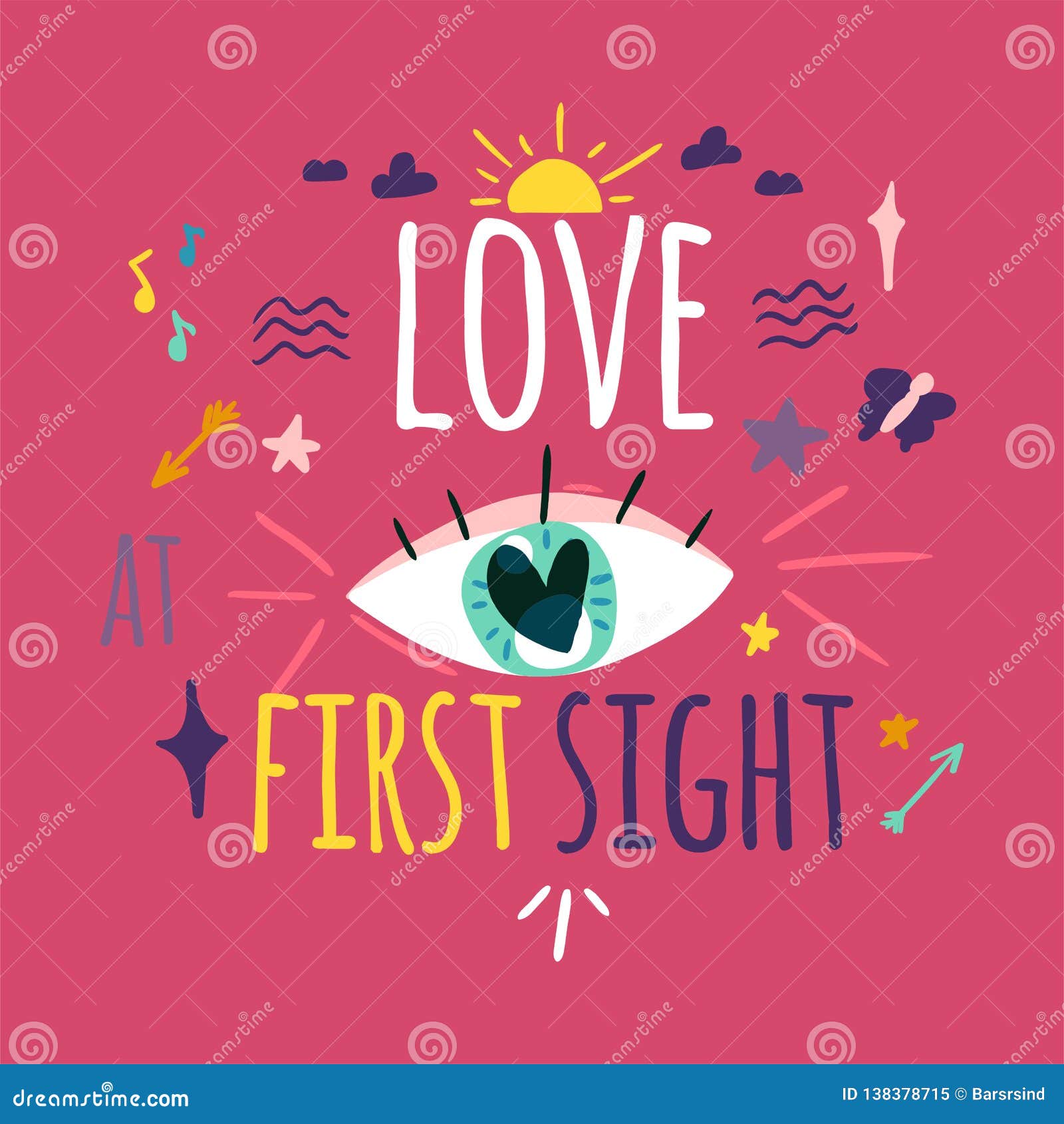 love at first sight greeting card color 