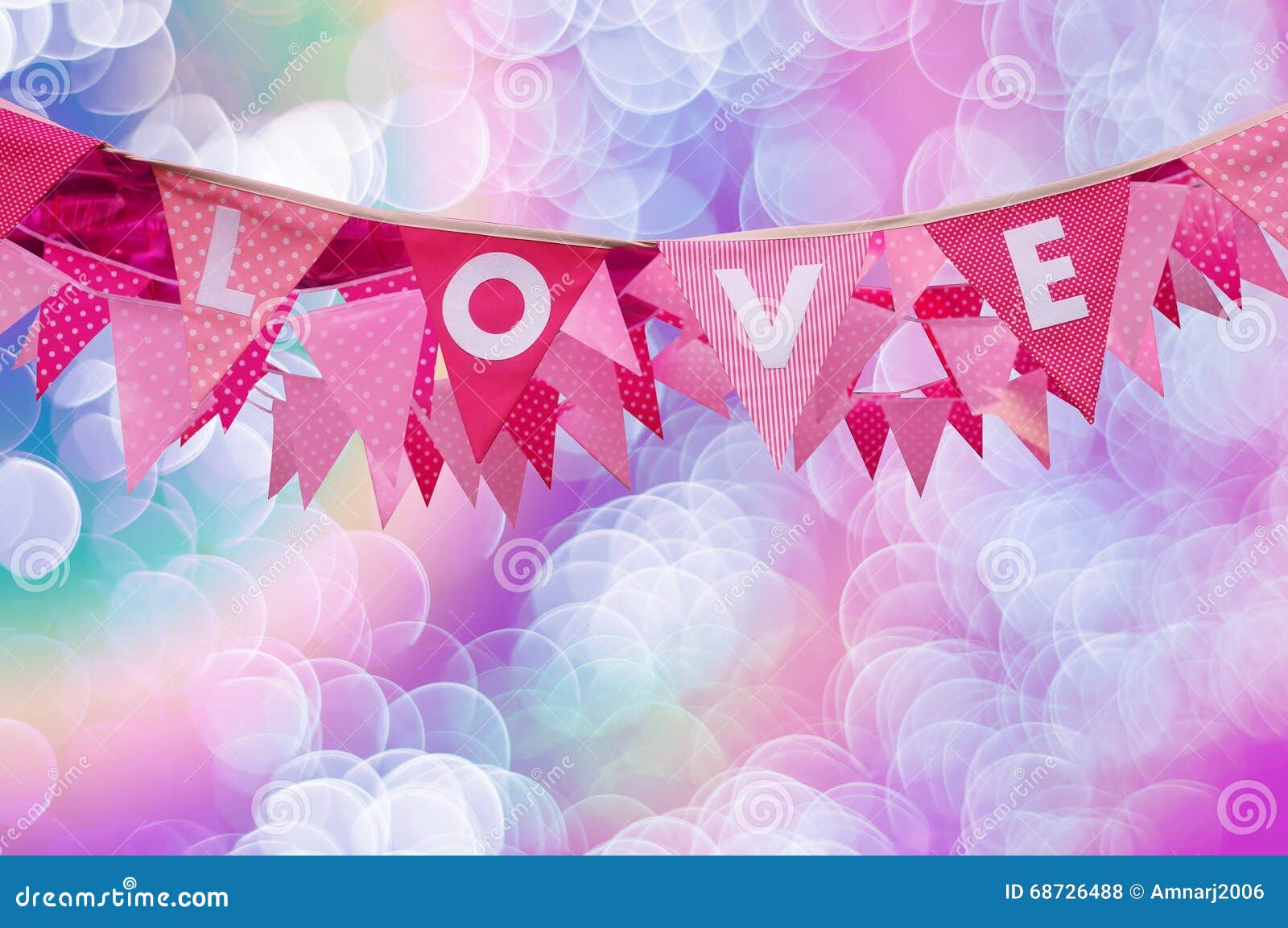 Love Flag on Bokeh Background Stock Photo Image of texture, scrapbook