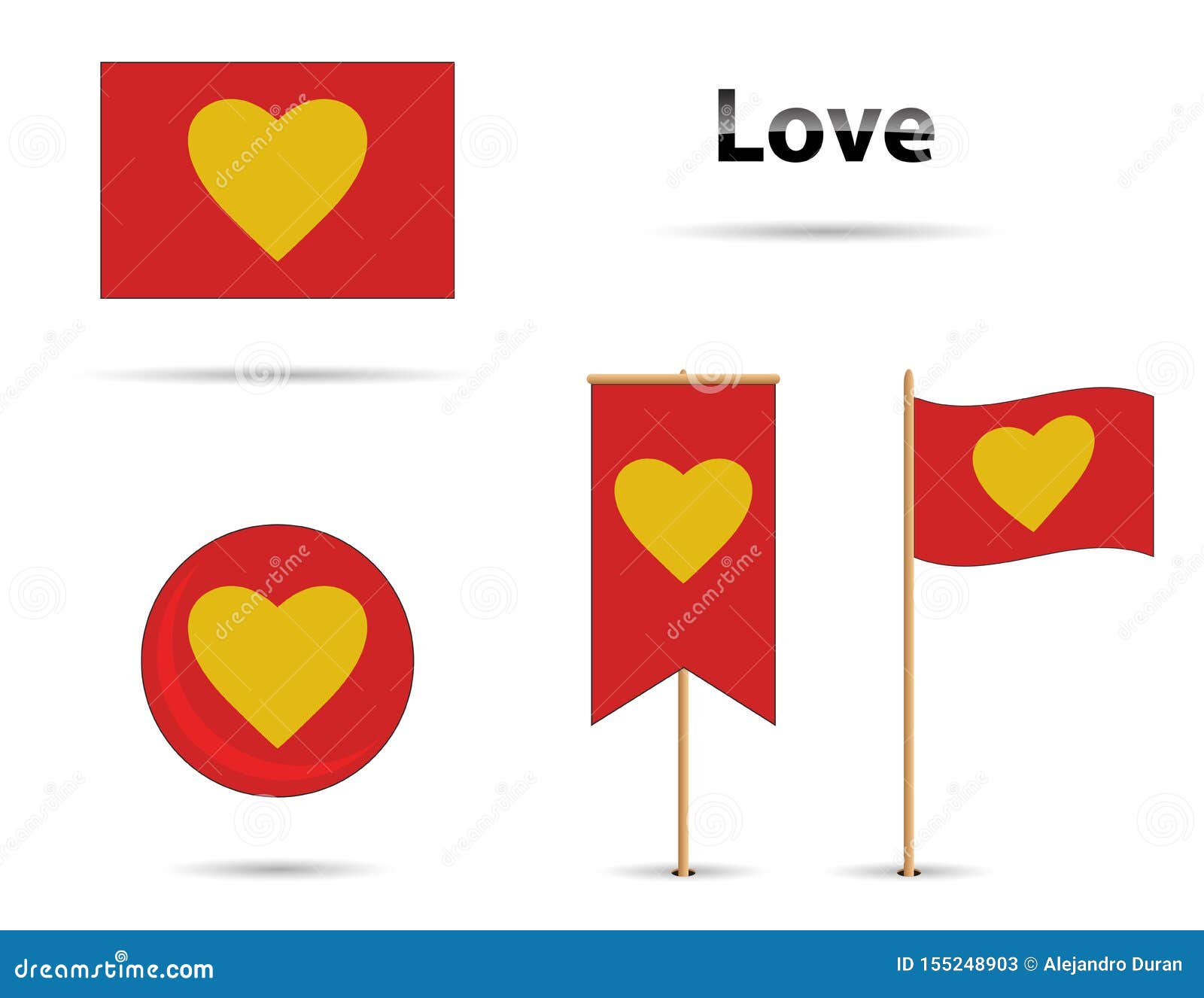Love flags stock vector. Illustration of banner, color 155248903