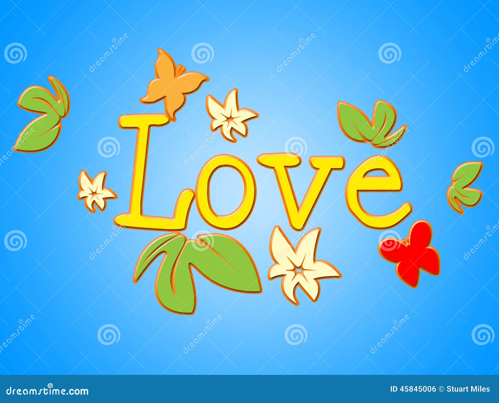 Love Flowers Indicates Petals Passion and Devotion Stock Illustration