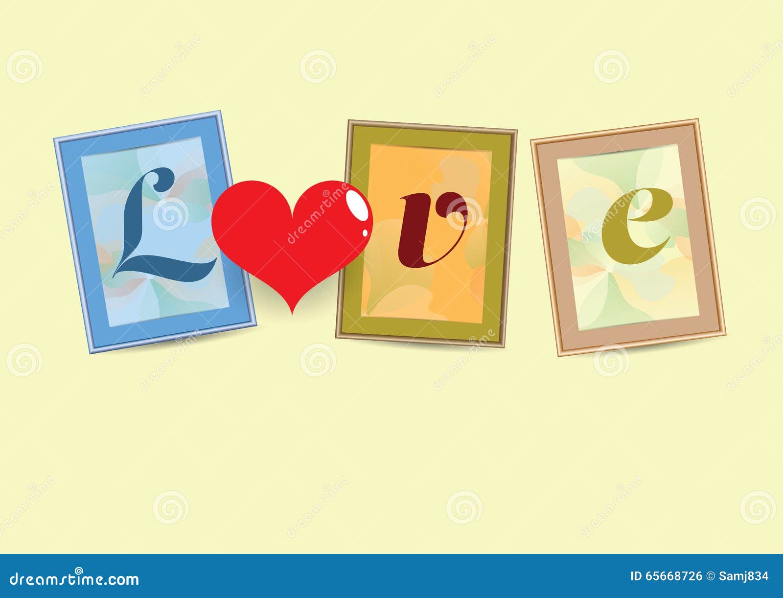 Love on the Frames stock vector. Illustration of text 65668726