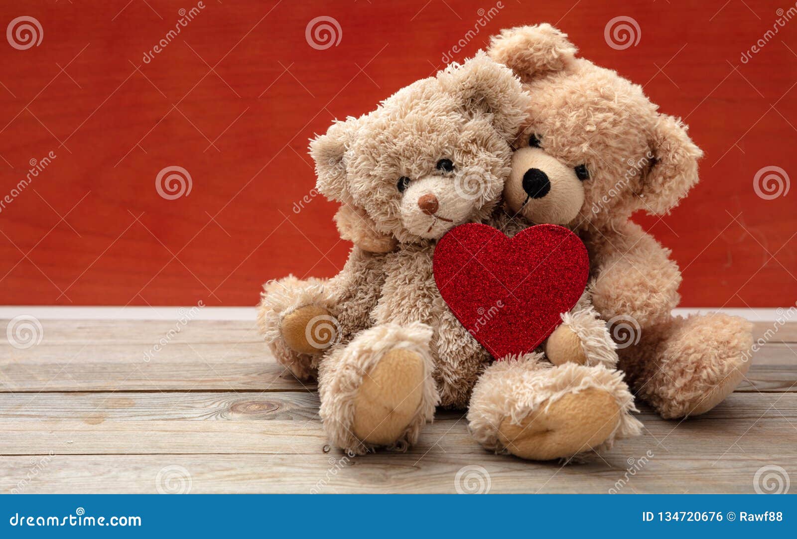 Love, Friendship Concept, Tight Hug. Teddy Bears Couple on Wooden ...