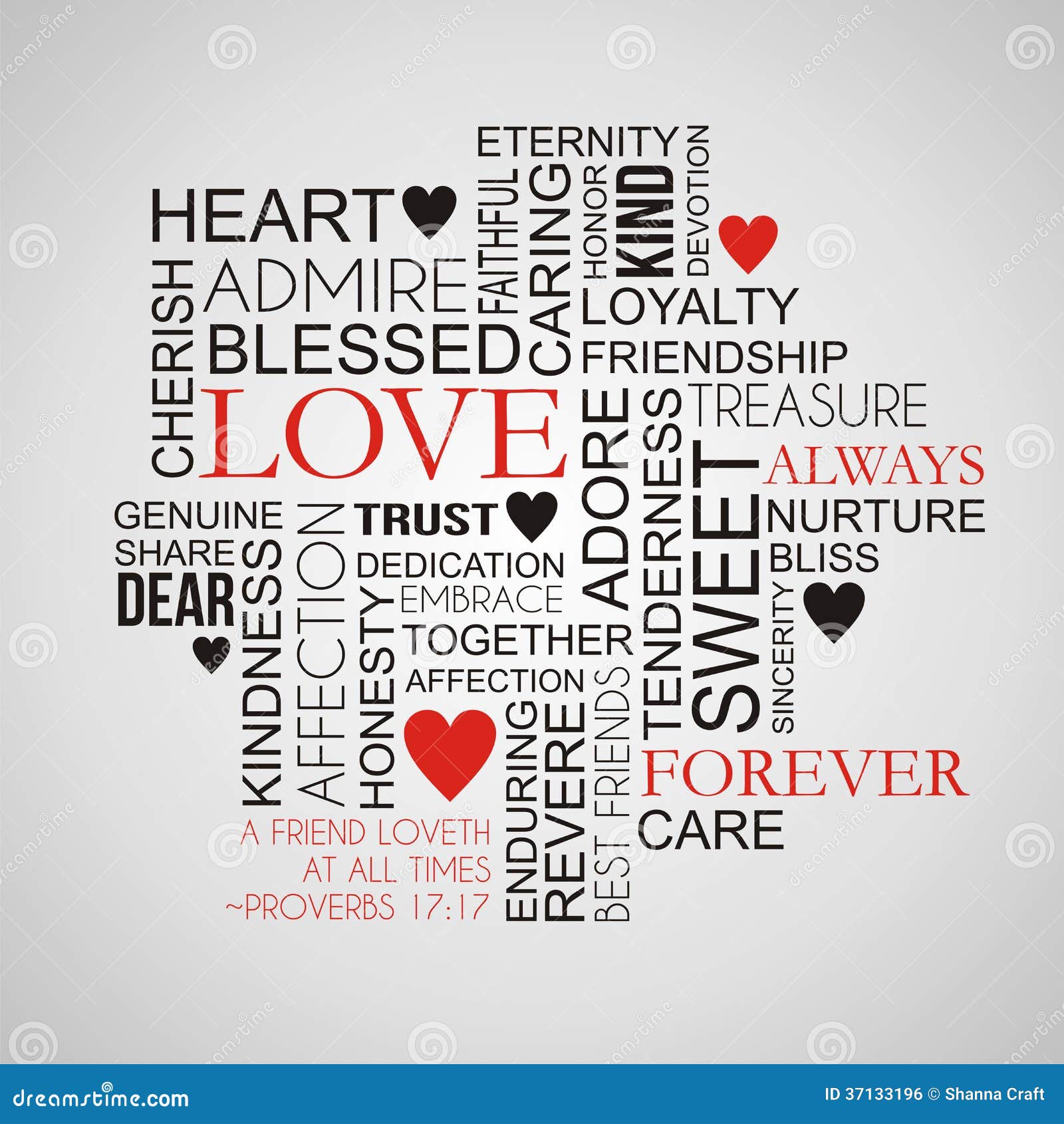 love and friendship word cloud