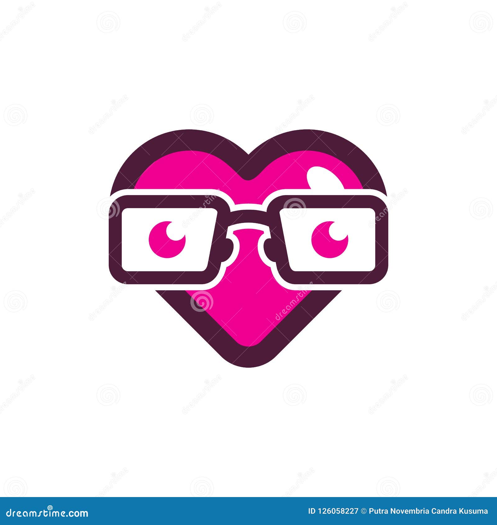Download Love Geek Logo Icon Design stock vector. Illustration of beautiful - 126058227