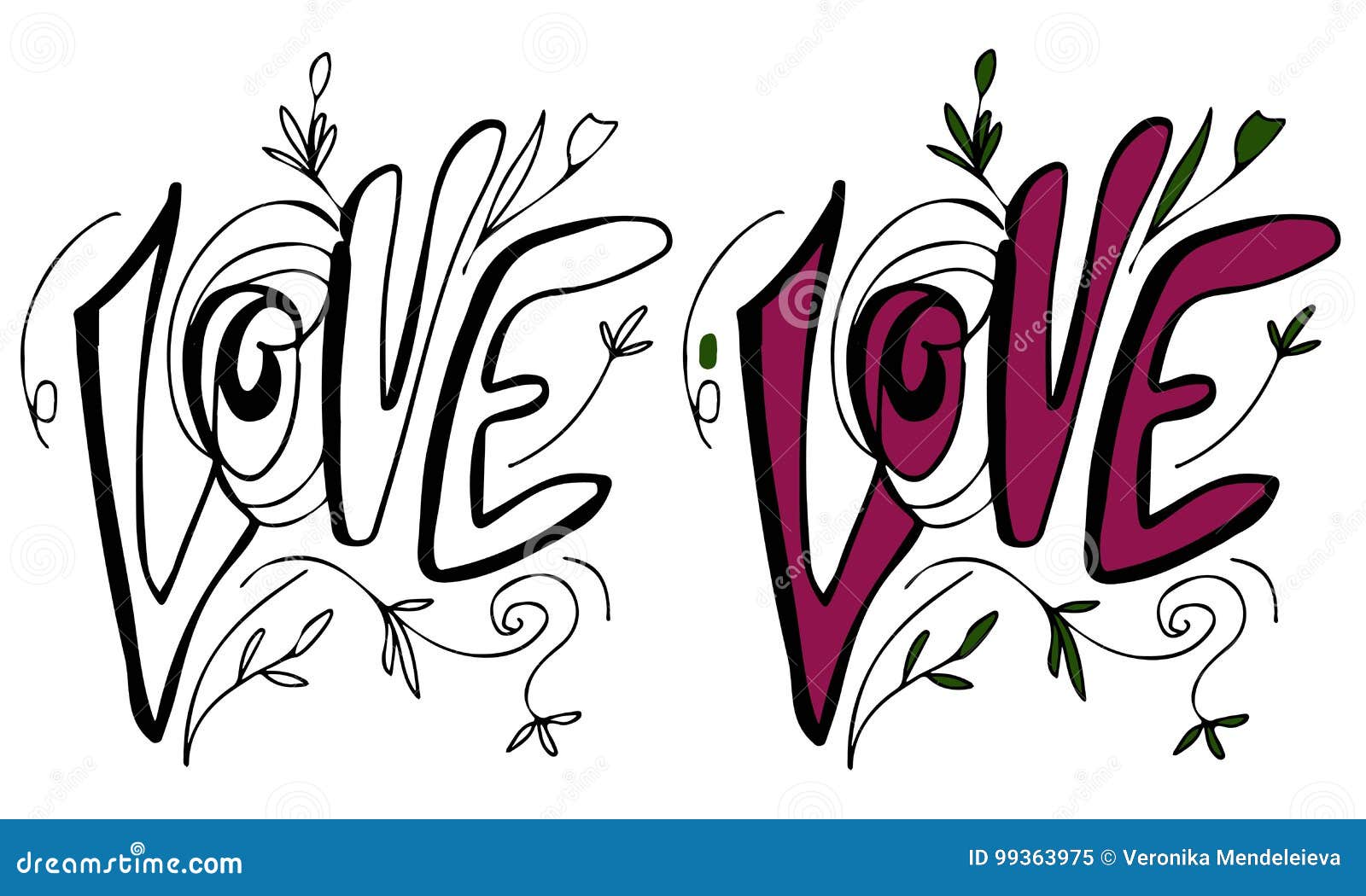 Love. Hand Lettering and Custom Typography for Your Design Stock Vector