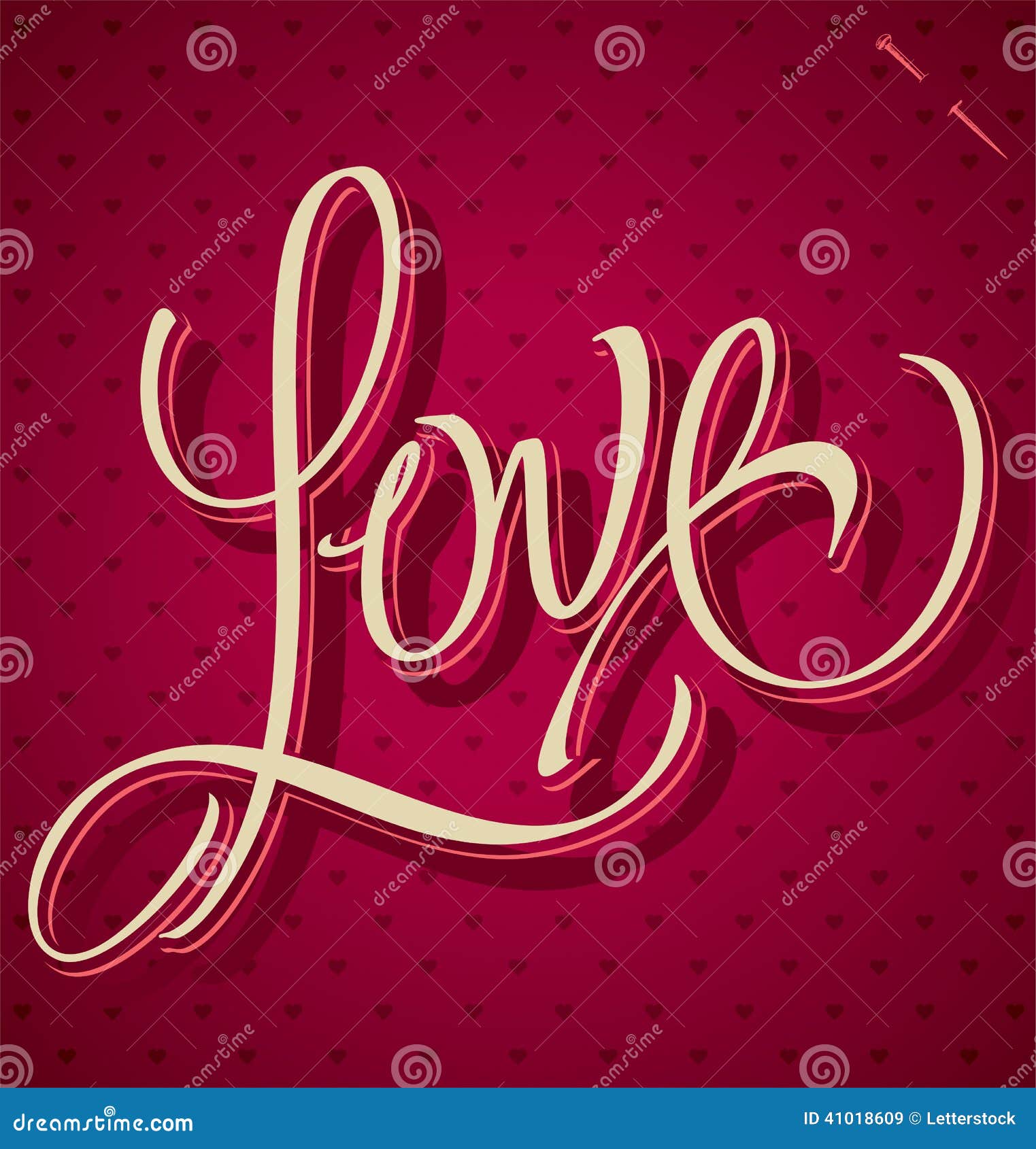 LOVE Hand Lettering (vector) Stock Vector Illustration of classic