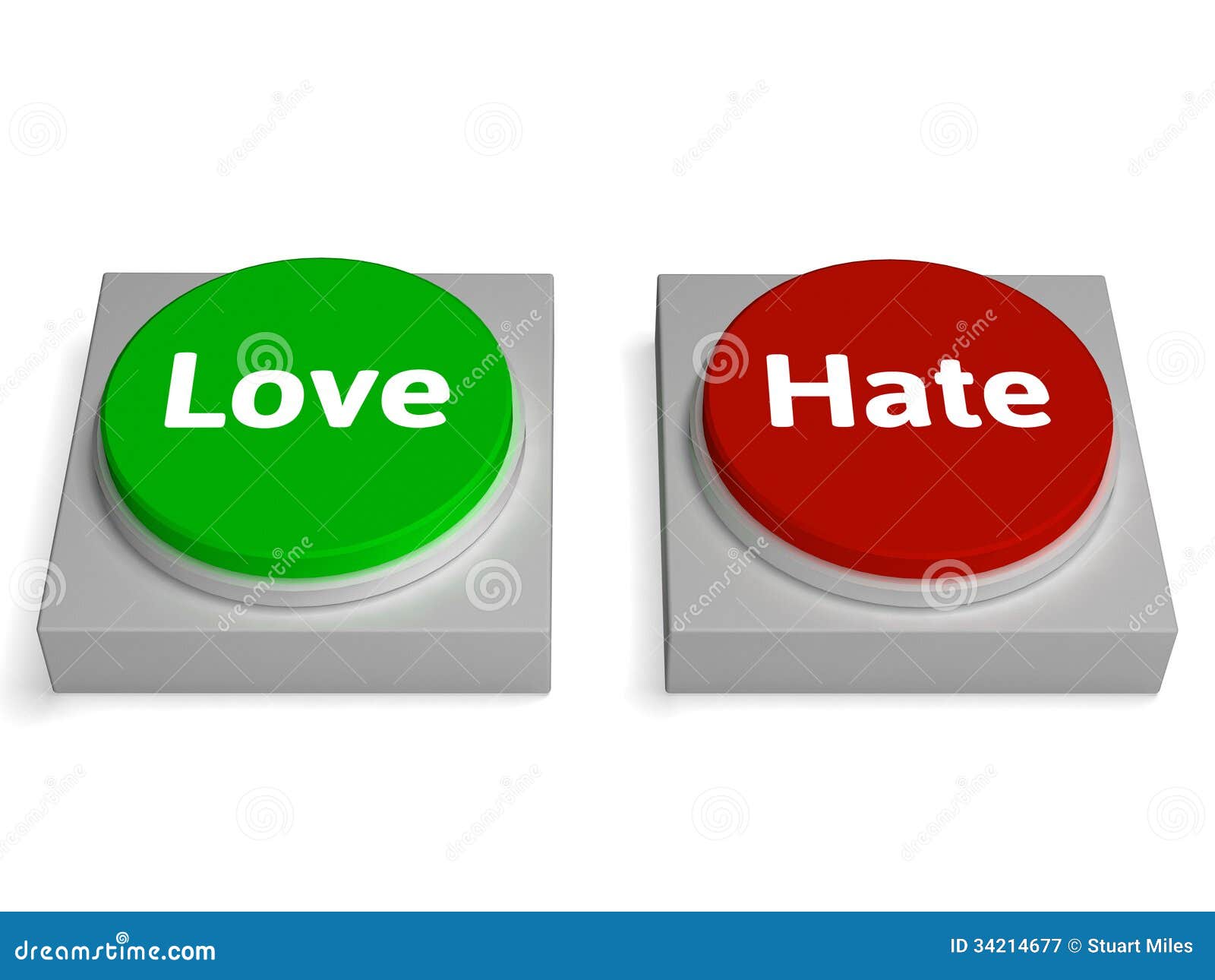 love hate buttons shows appraise or hateful