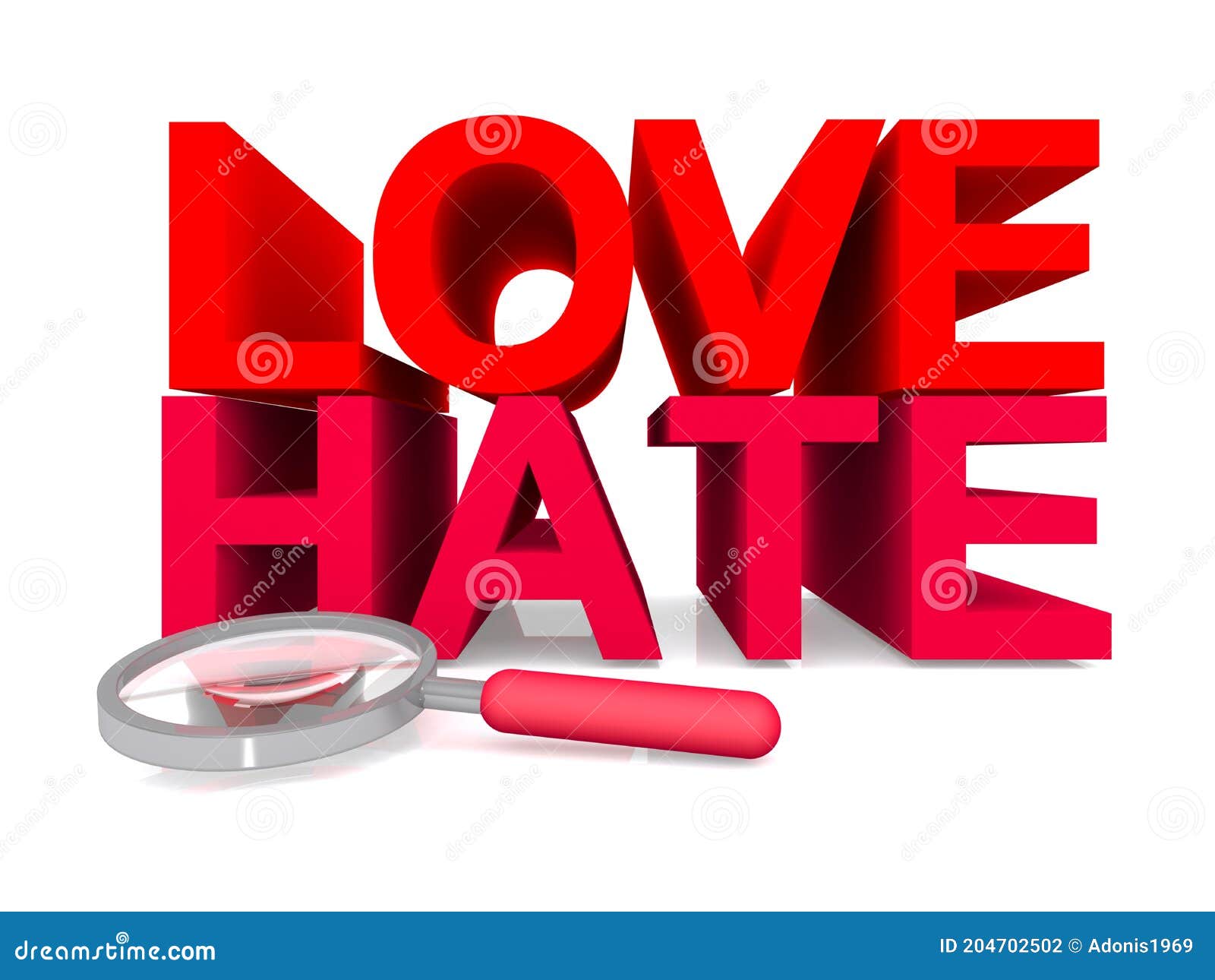 Love hate on white stock illustration. Illustration of measure 204702502