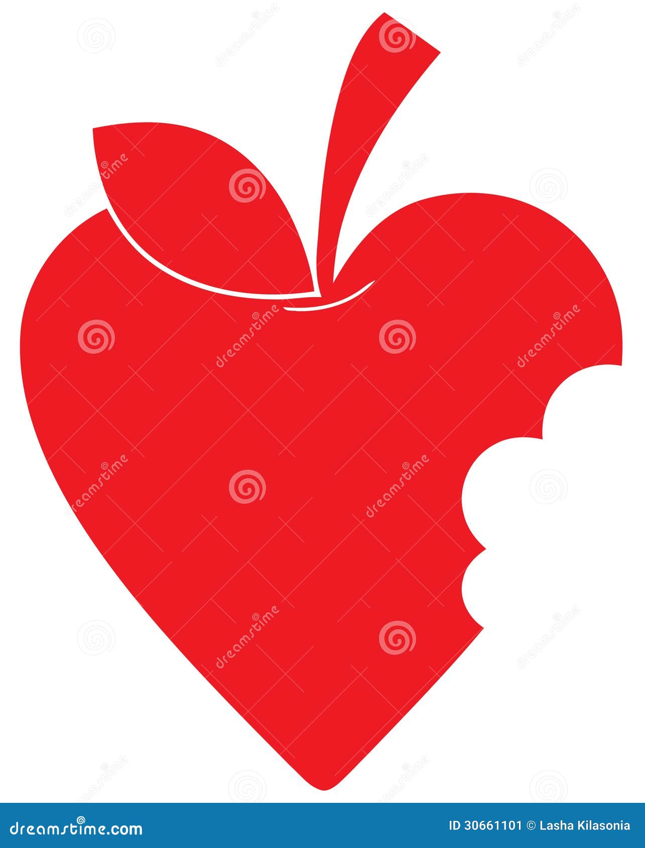 Love Heart Apple stock illustration. Illustration of nourishment 30661101