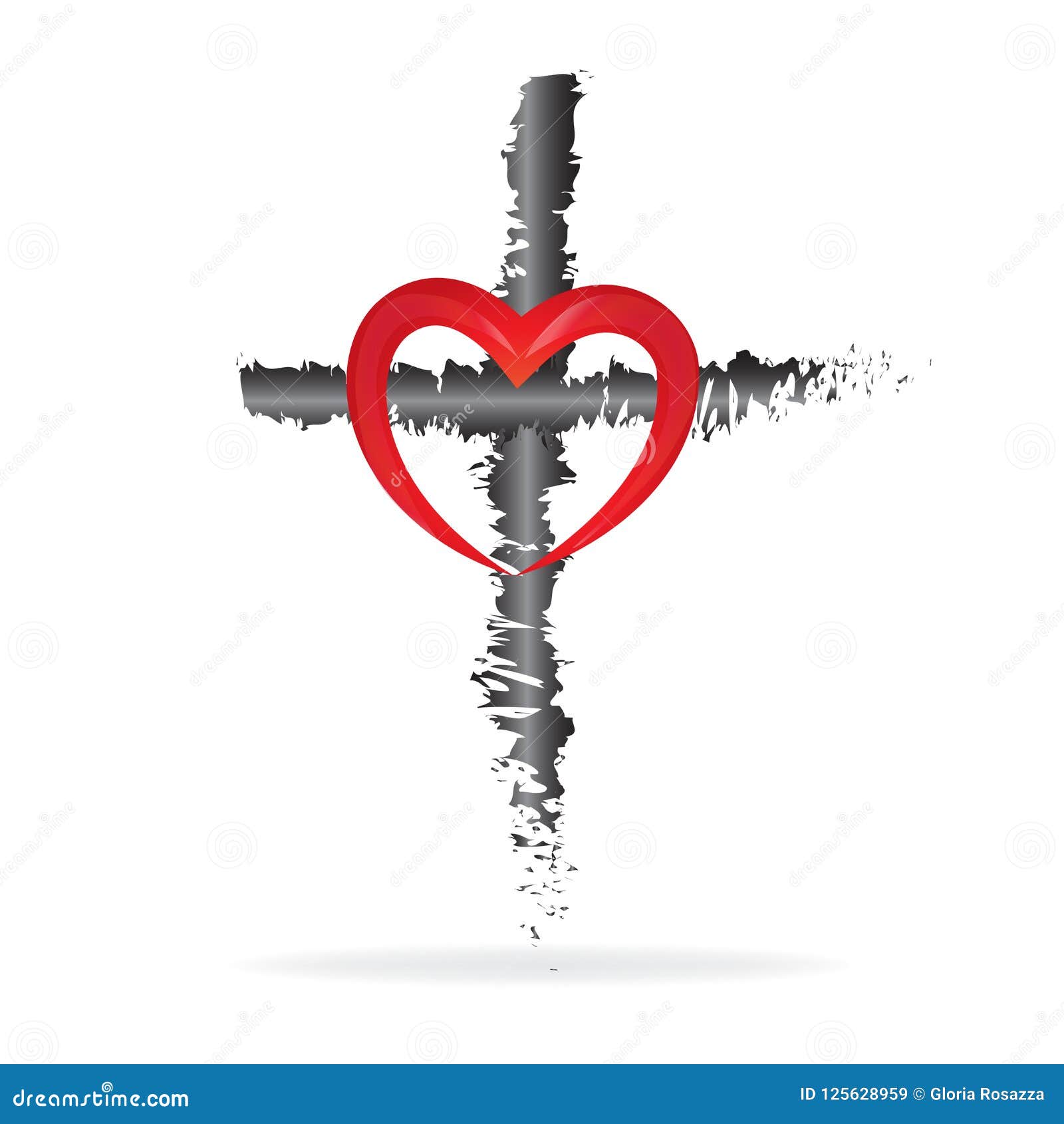 love heart and cross religion  of faith 