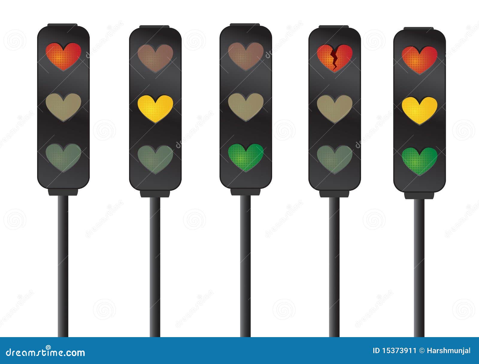 Love/Heart Traffic Signals stock vector. Image of heartbreak 15373911