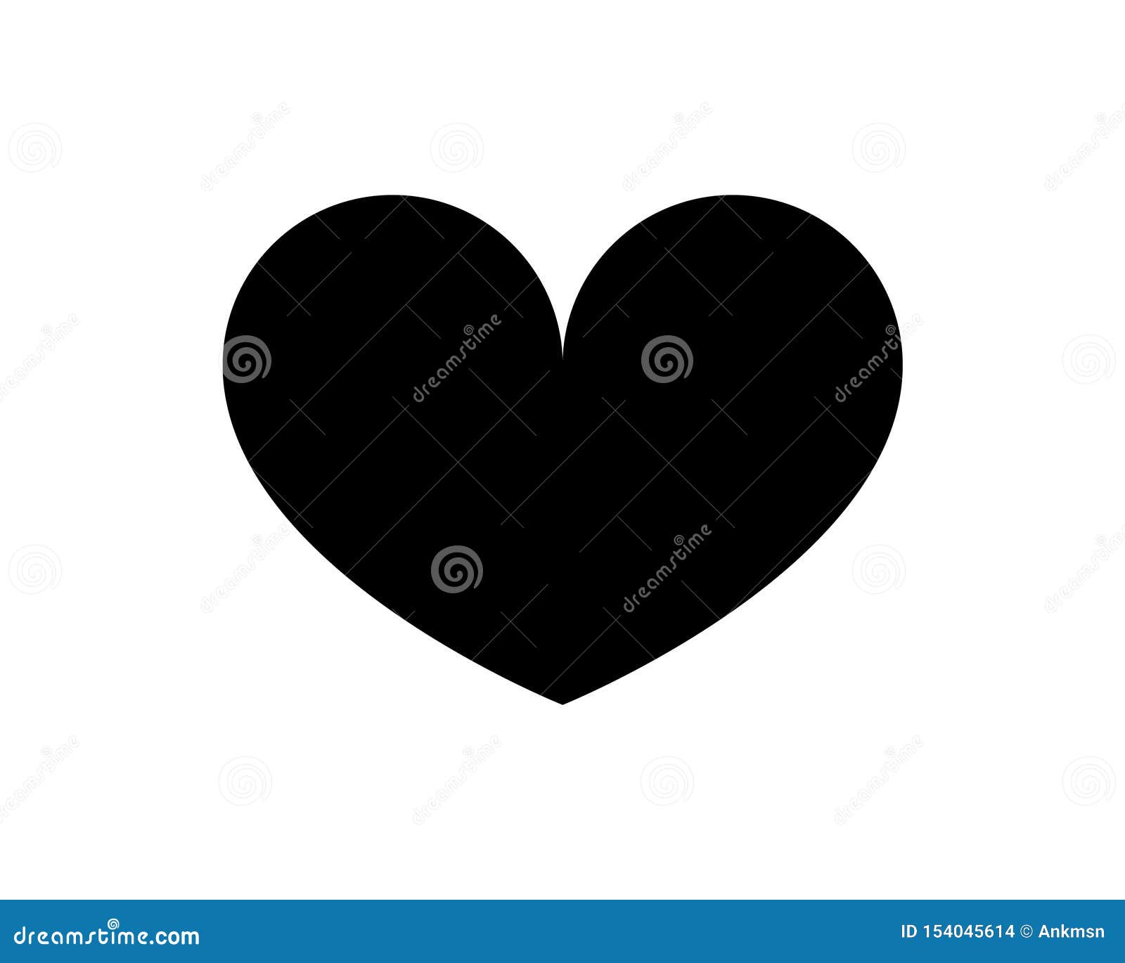 Download Love Heart Vector Icon Black Silhouette Isolated On White ...
