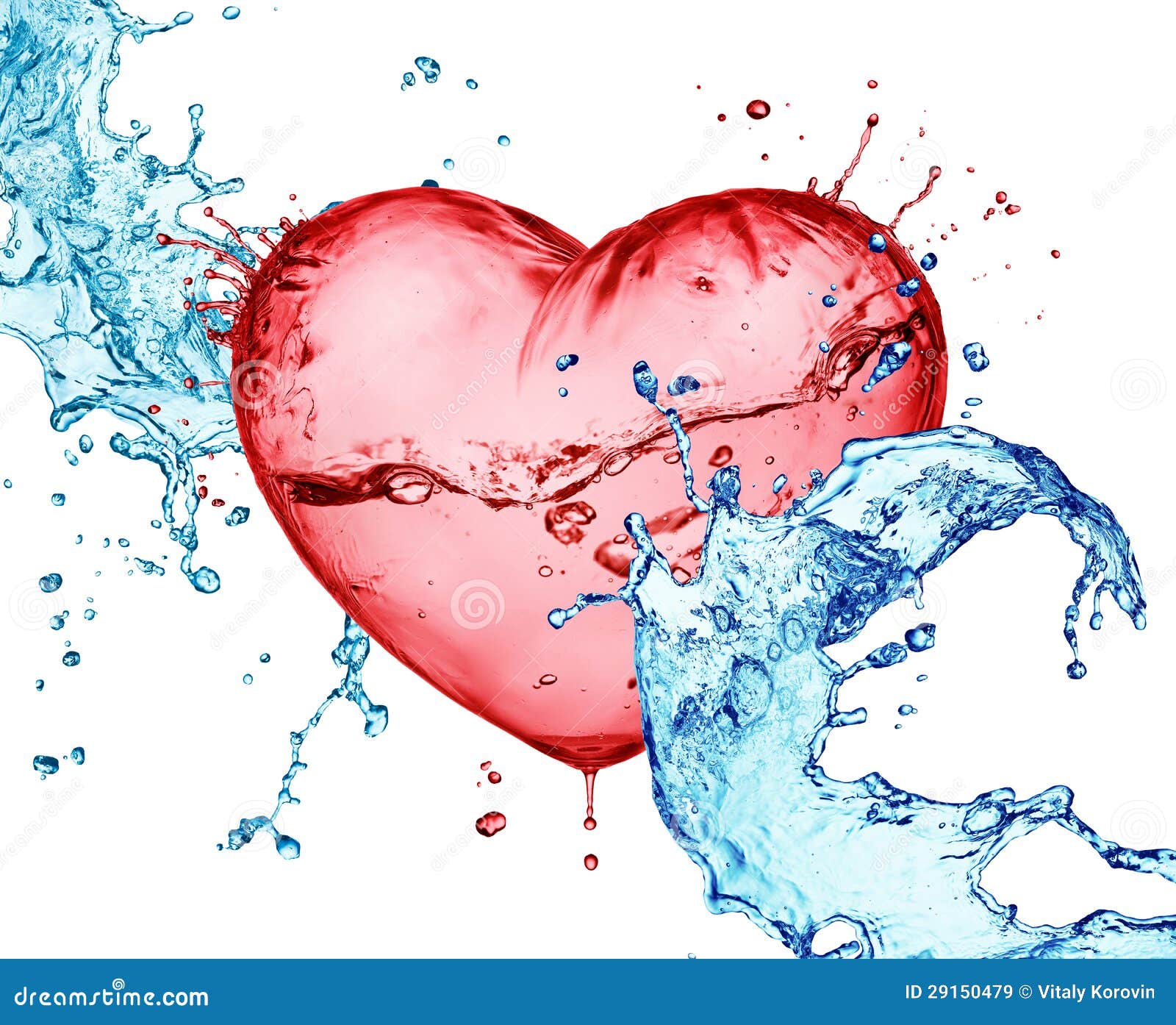 love heart in water