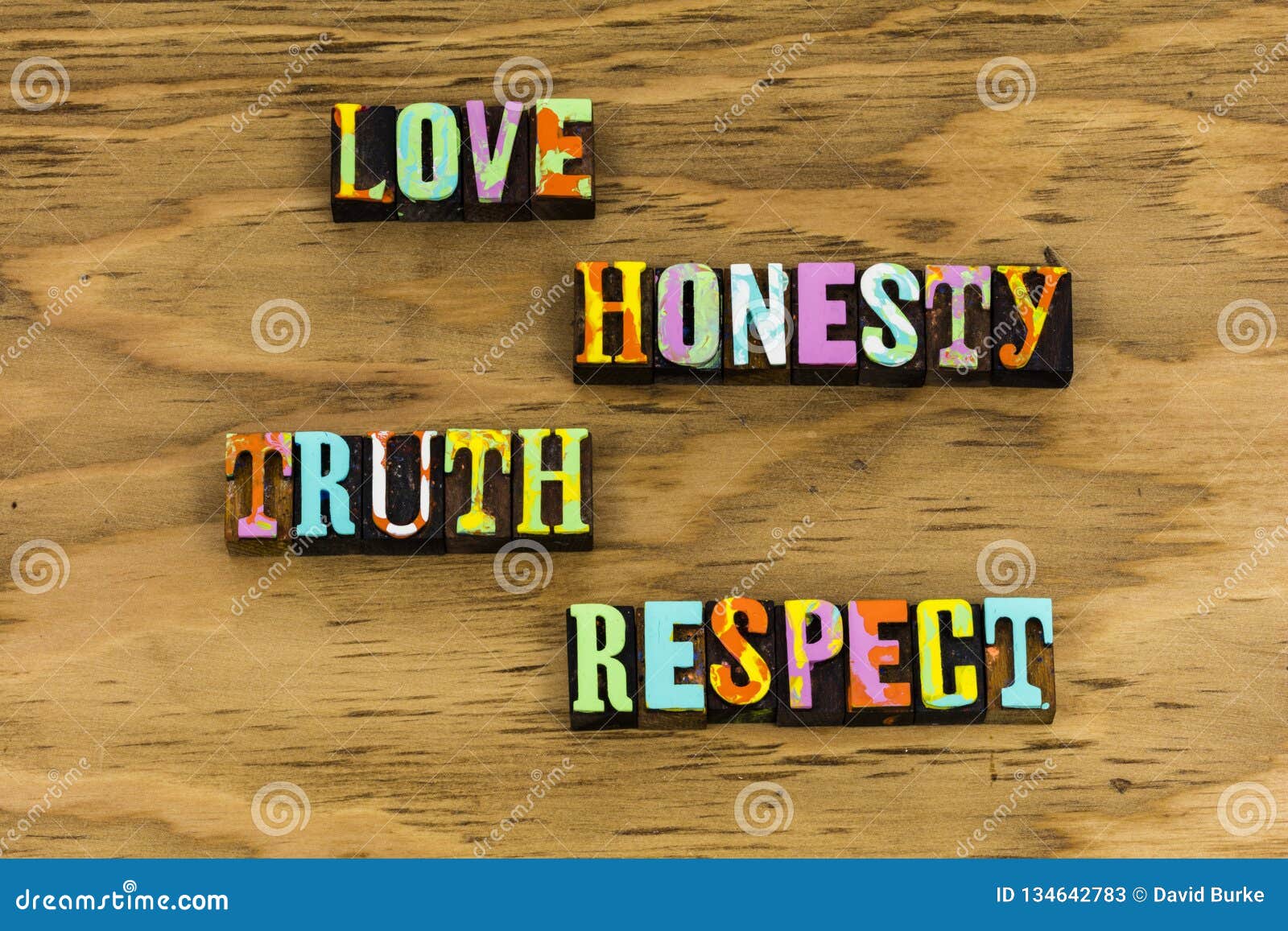 Love Honesty Truth Respect Trust Stock Image Image Of Letter Quote