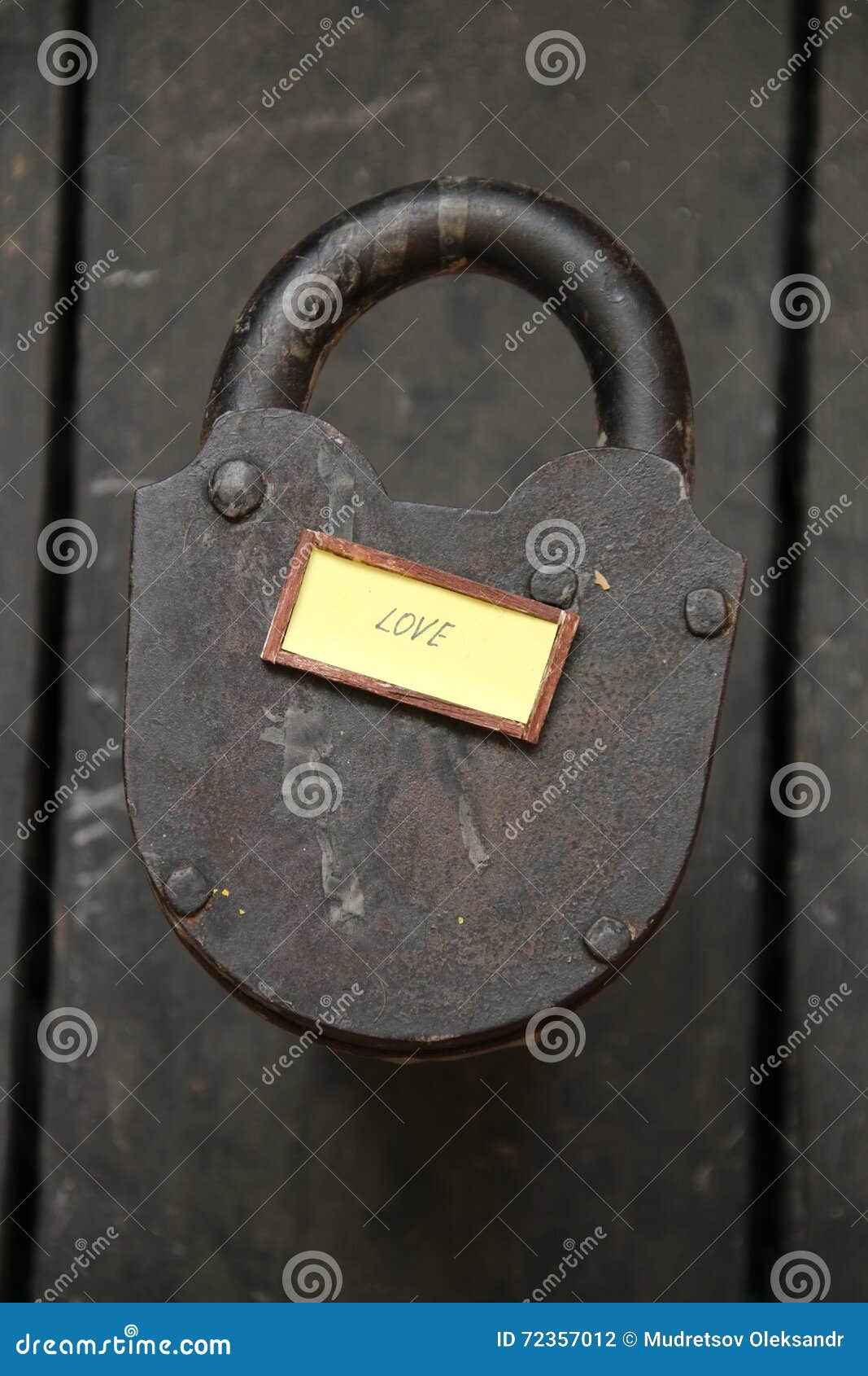 Love Idea Text and Old Padlock Stock Photo Image of happiness