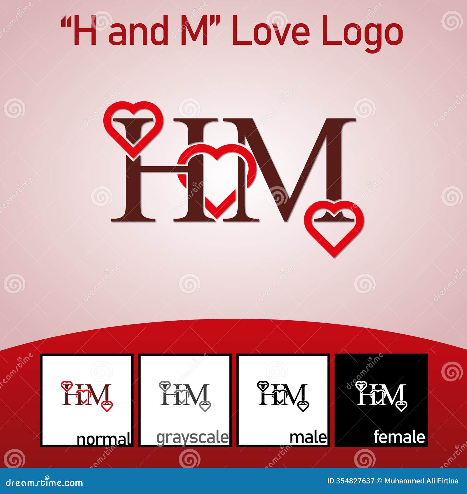 Love Inspired Letter H and M Logo Stock Vector - Illustration of corporate,  stylish: 354827637