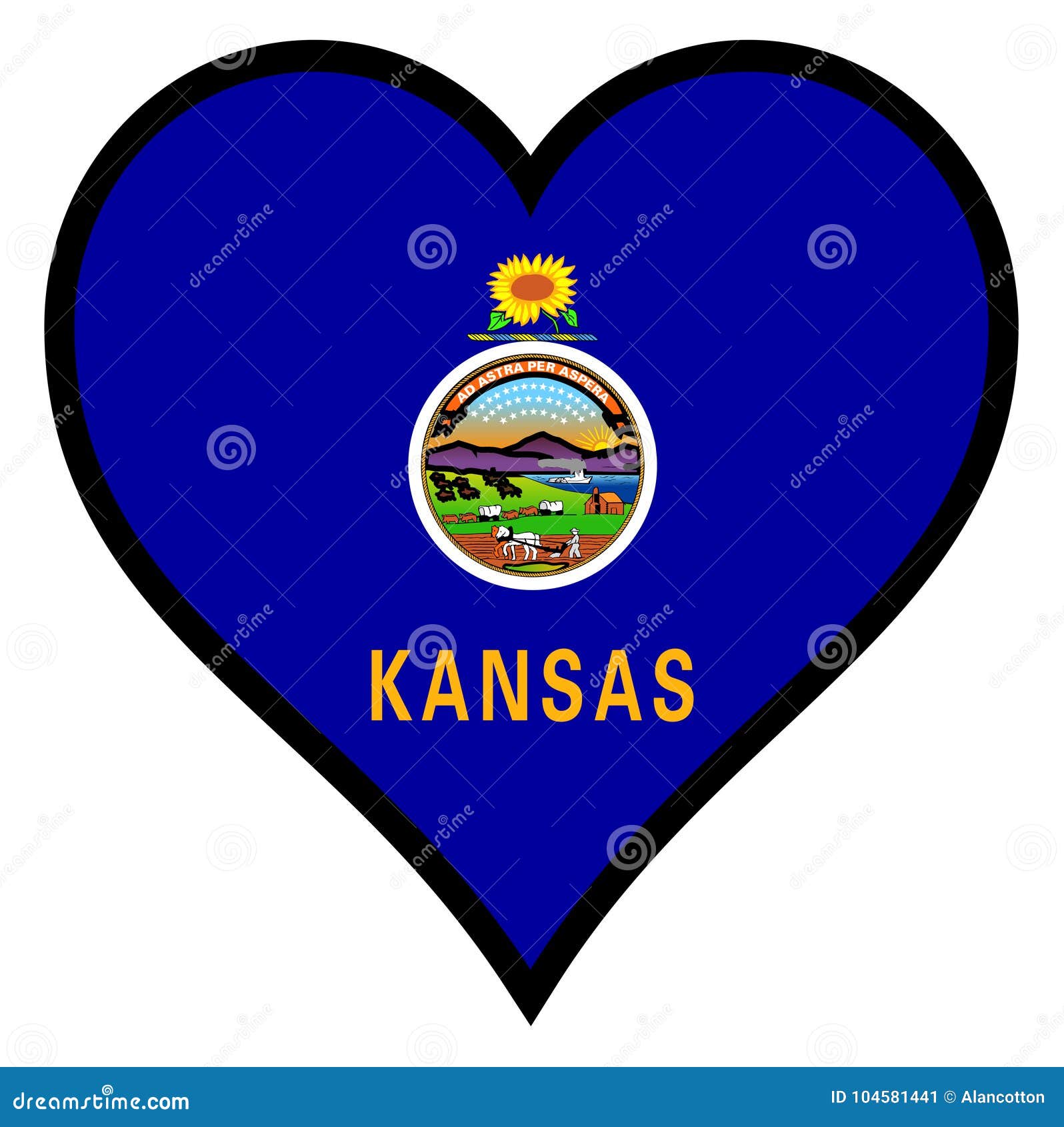 Love Kansas stock vector. Illustration of america, american ...