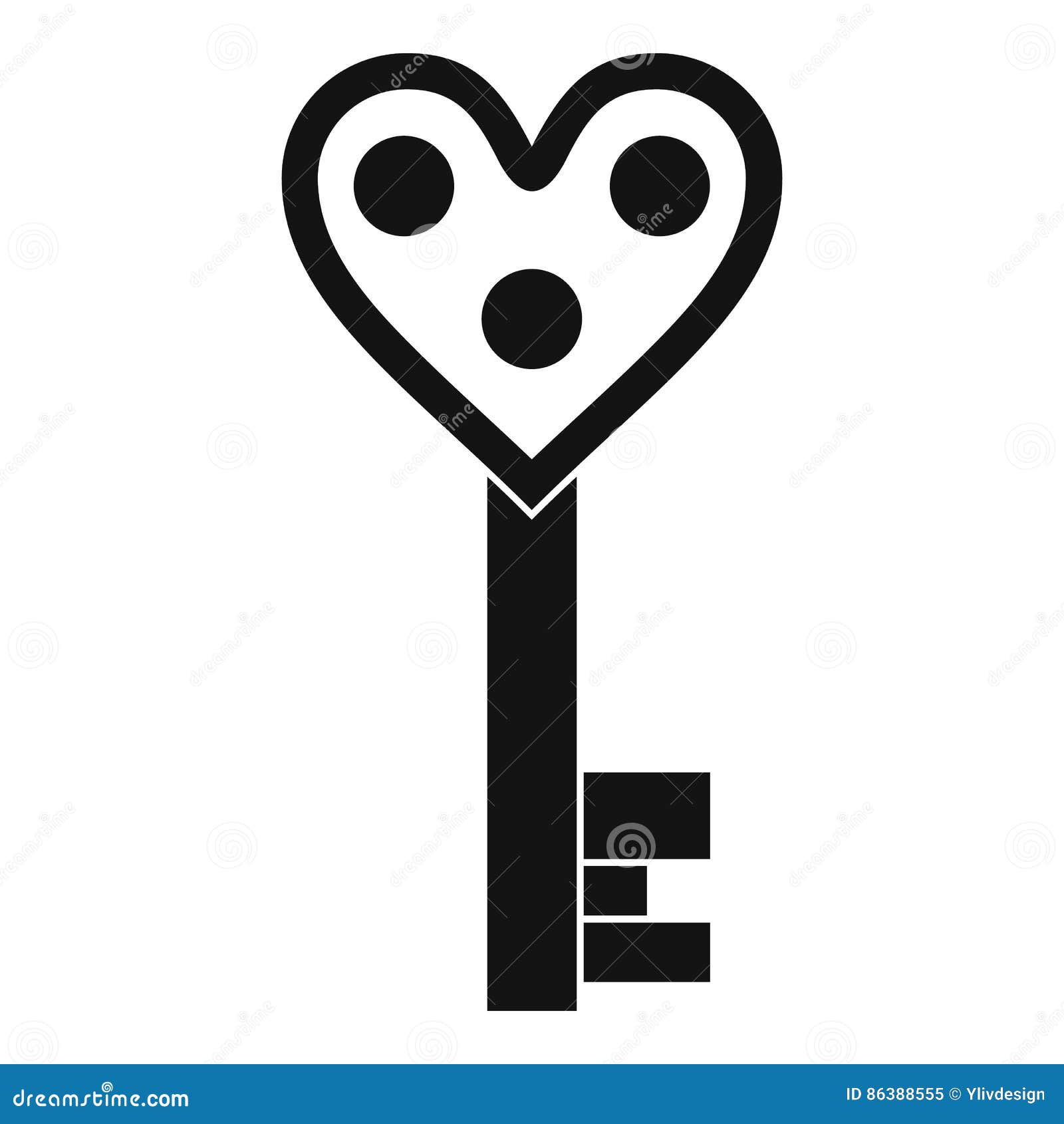 Love Key Icon, Simple Style Stock Vector - Illustration of sign, saint