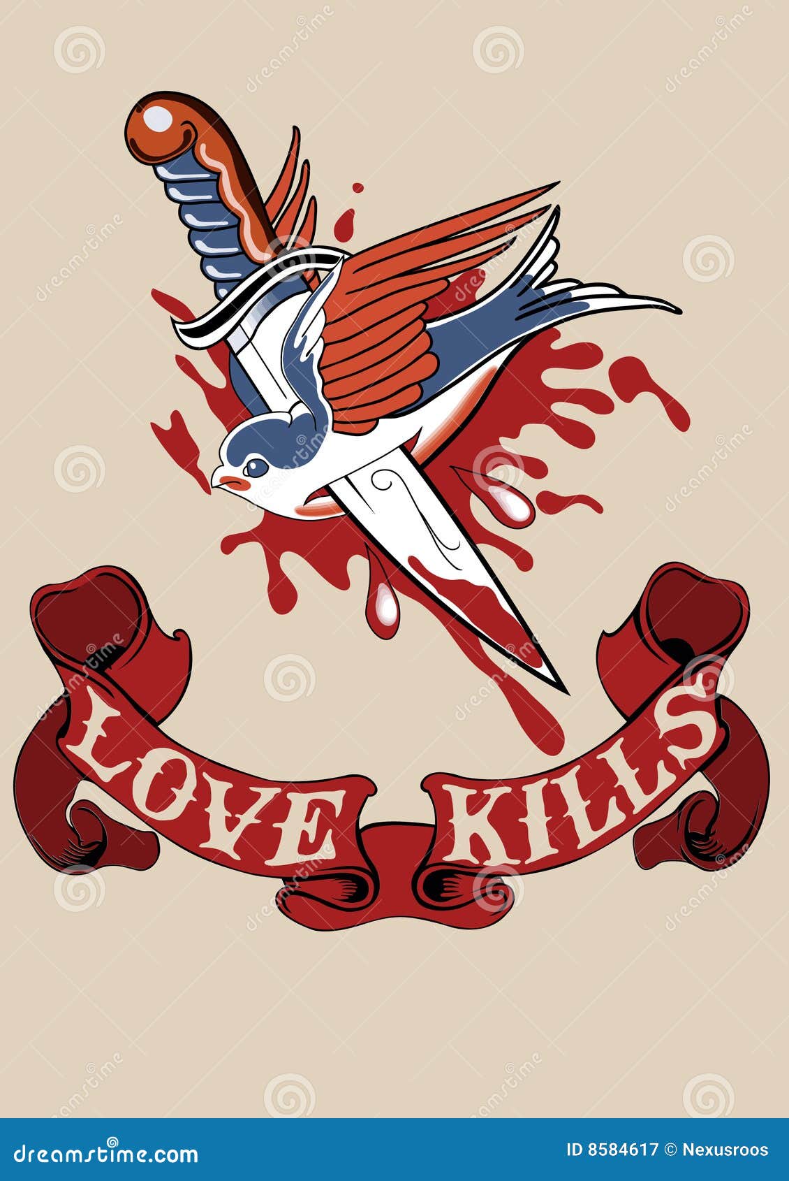 Love Kills tattoo stock vector Illustration of bloody  8584617
