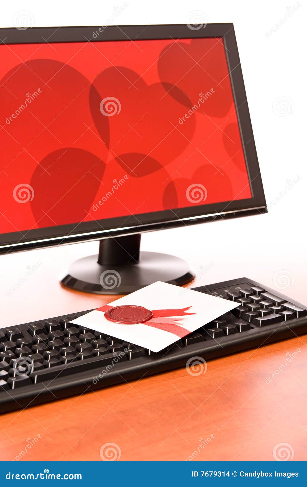 Loveletter on Computer Keyboard Stock Photo Image of screensaver