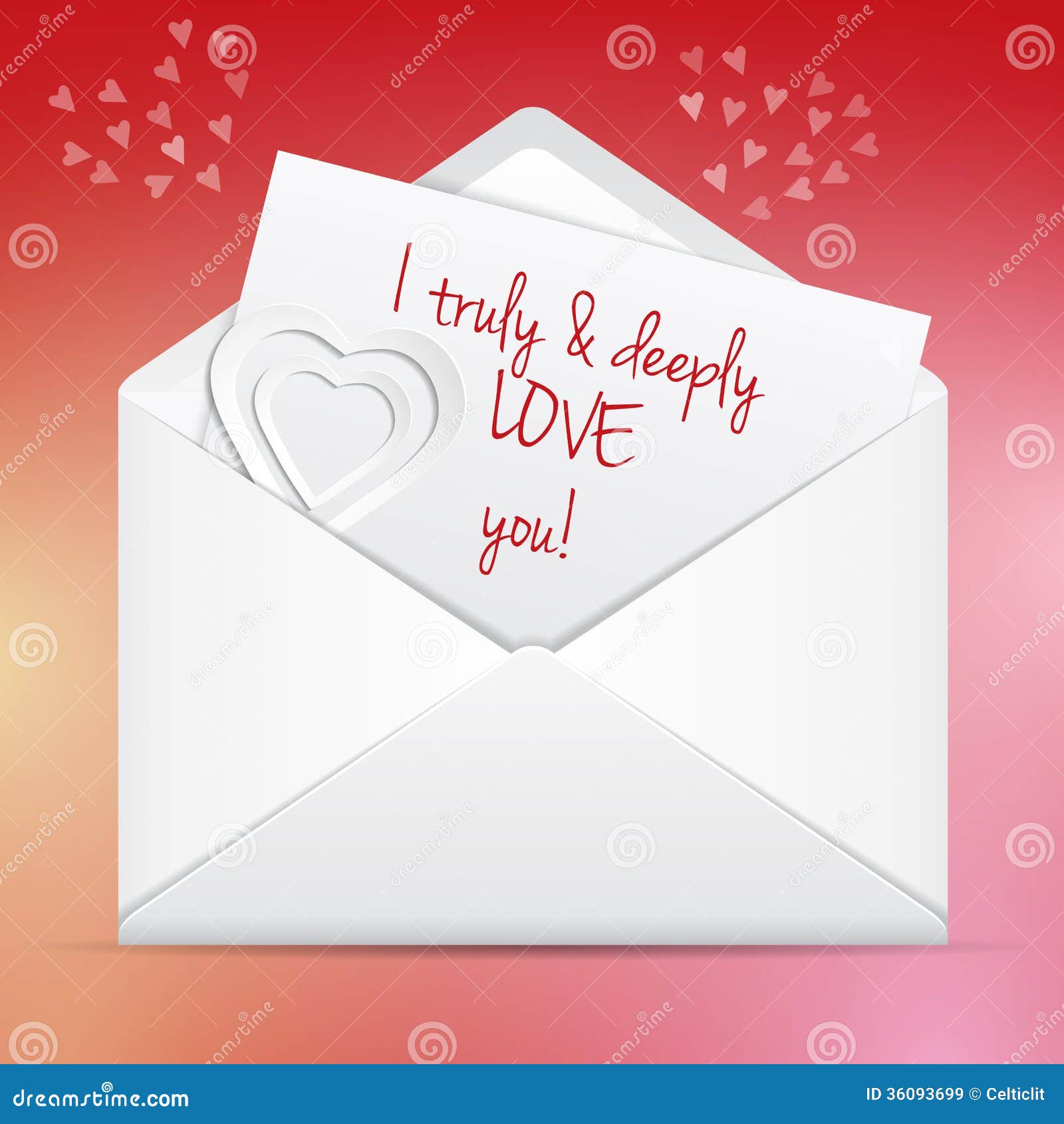 Love letter stock vector. Image of hearts, letters, vector - 36093699