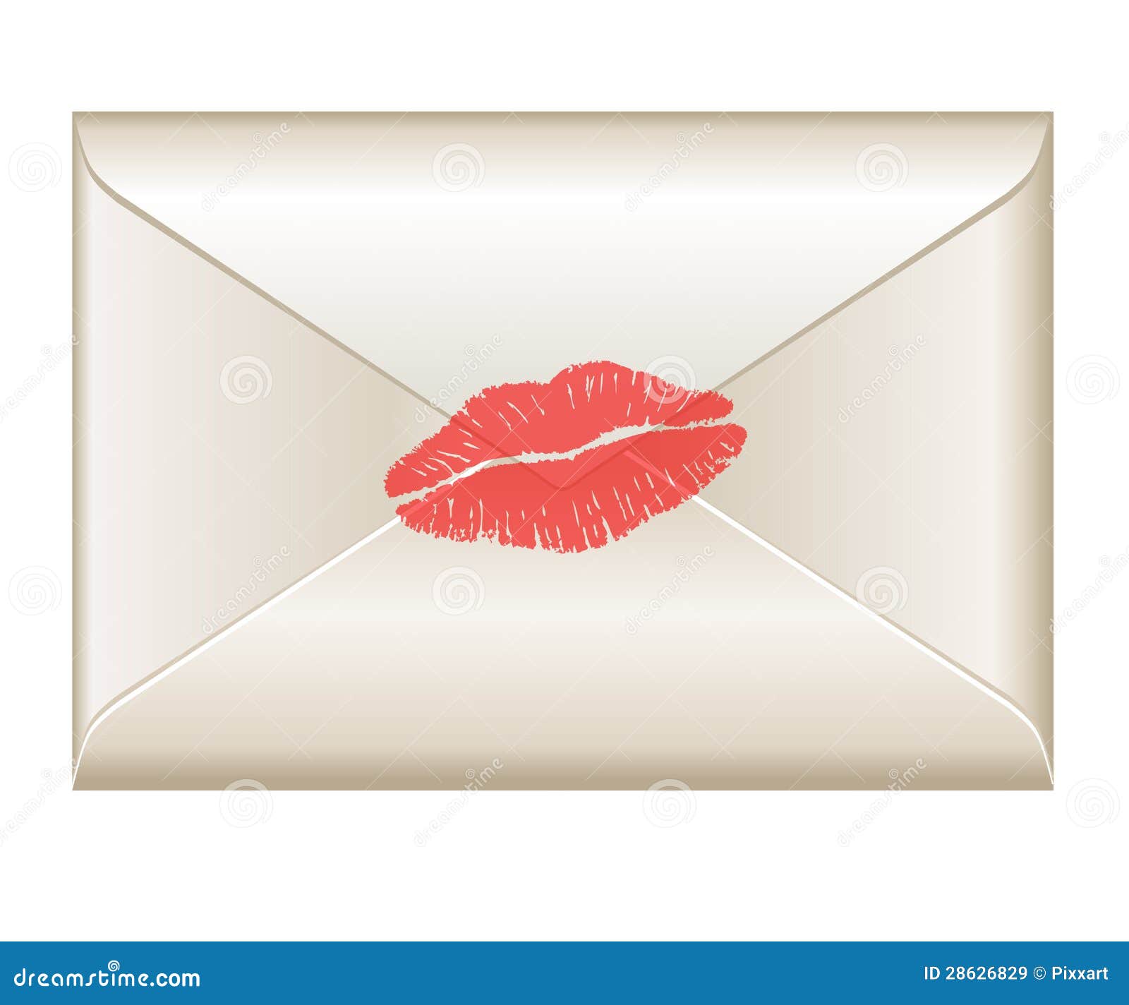 Love Letter with Lipstick Kiss Stock Vector Illustration of message, letter 28626829