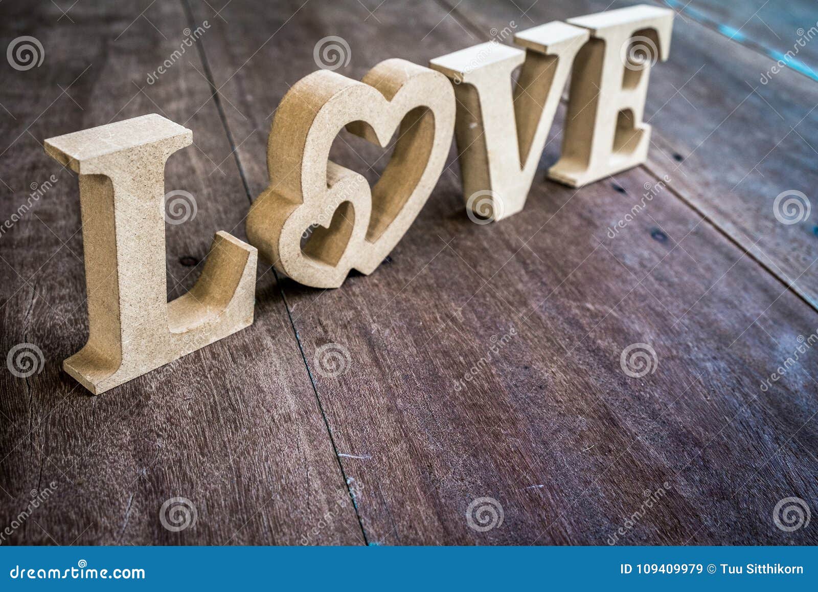 Love Letter Made from Wood on the Old Wooden Floor Stock Image - Image ...