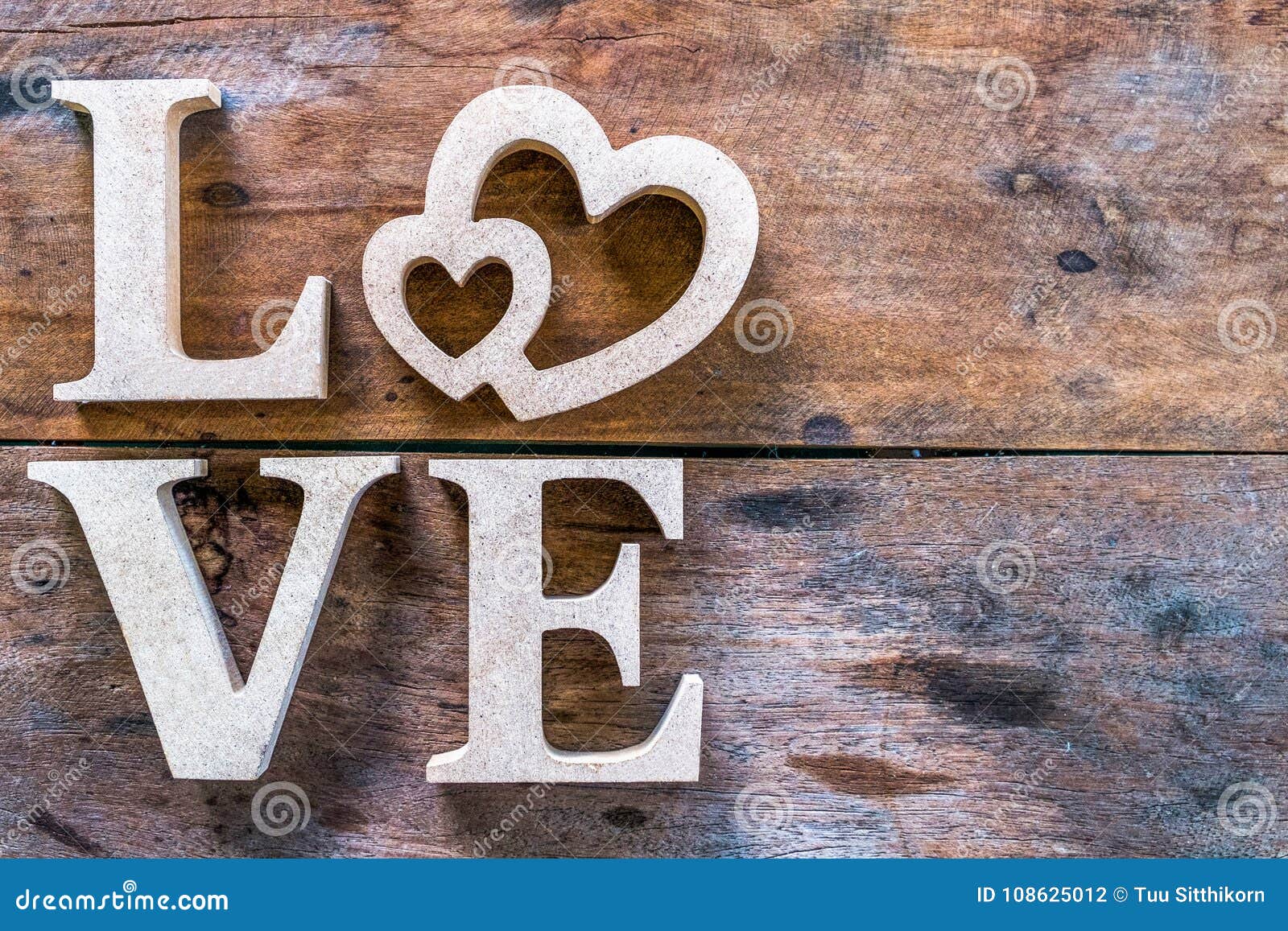 Love Letter Made from Wood on the Old Wooden Floor Stock Photo - Image ...