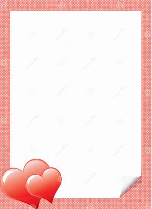 Love Letter Template With Hearts Stock Vector Illustration Of Love 