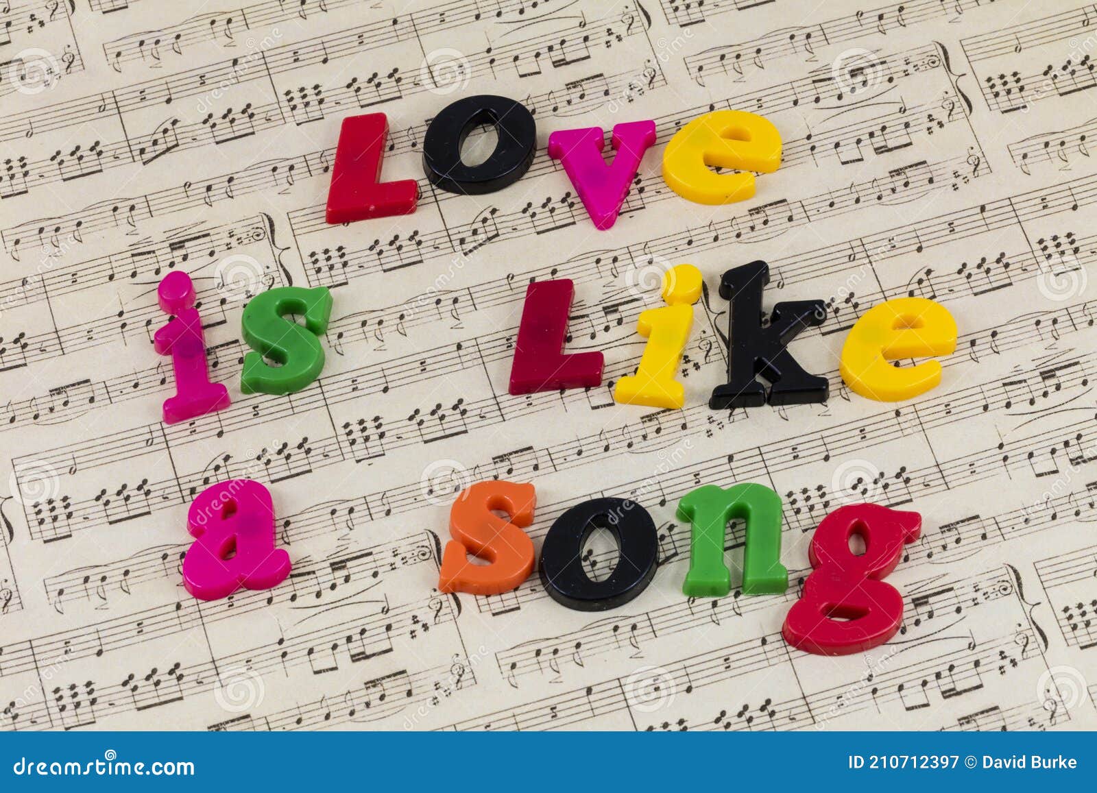 Love is Like Song Happy Melody Heart Emotion Stock Image - Image of