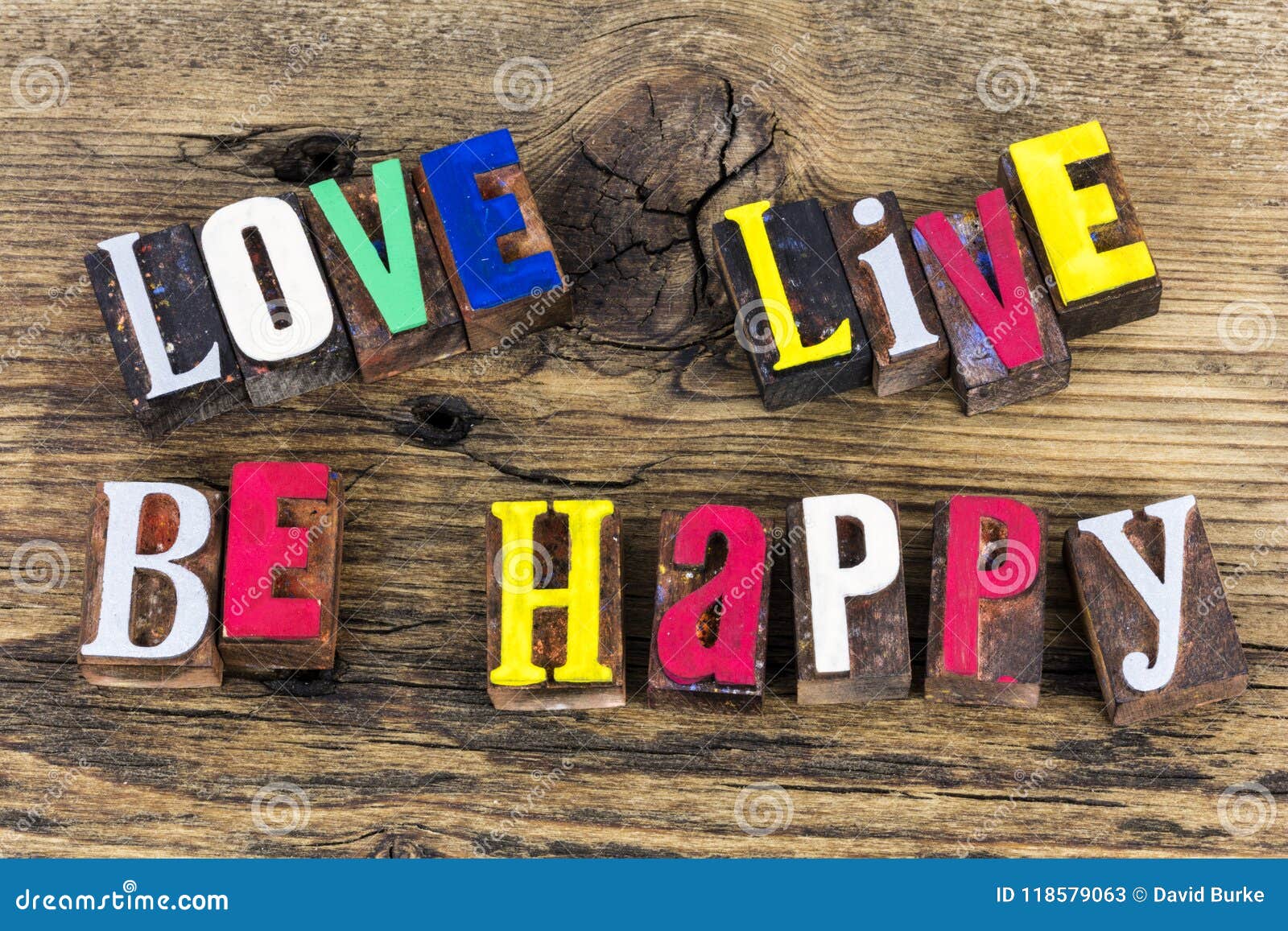 Love Live Be Happy Life Goal Stock Image Image Of Letter Life