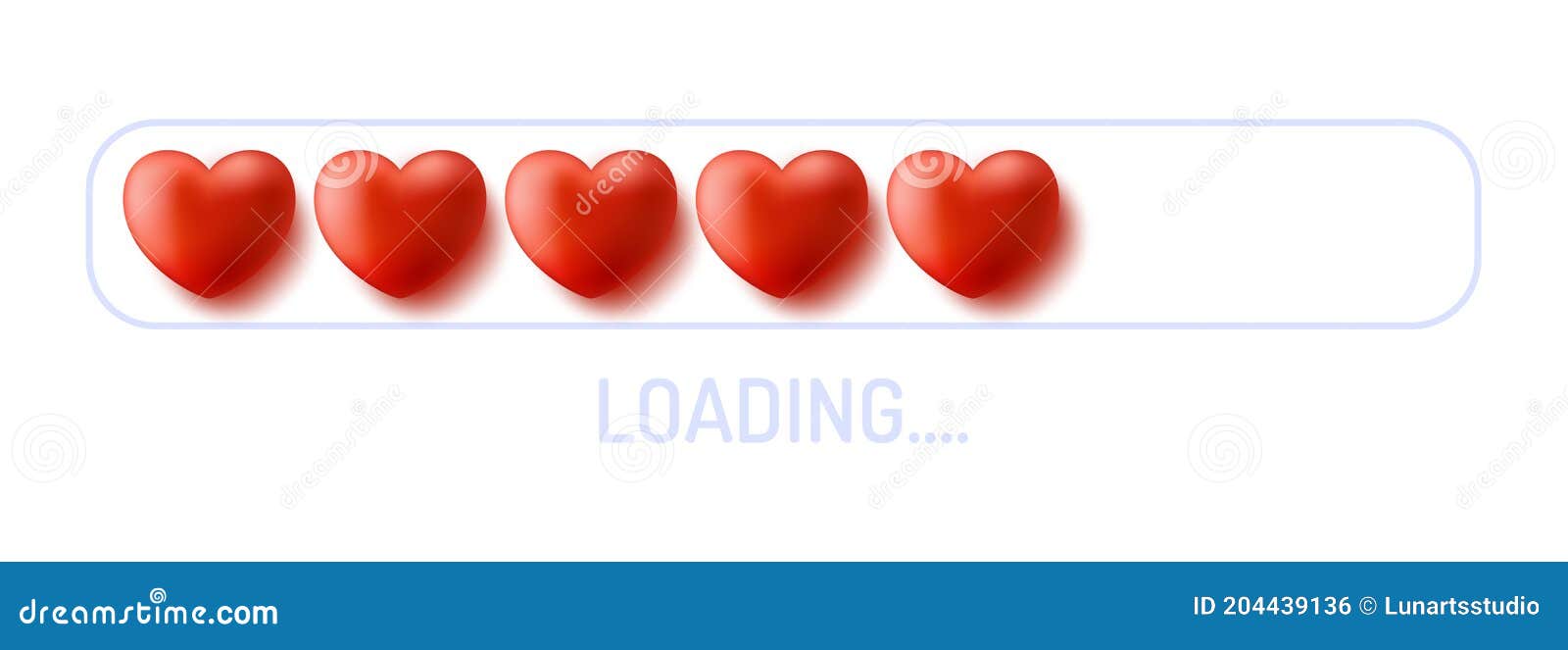 Love Loading Concept. Progress Status Bar with Realistic Red Heart. Funny  Happy Valentines Day Element Stock Vector - Illustration of card, banner:  204439136