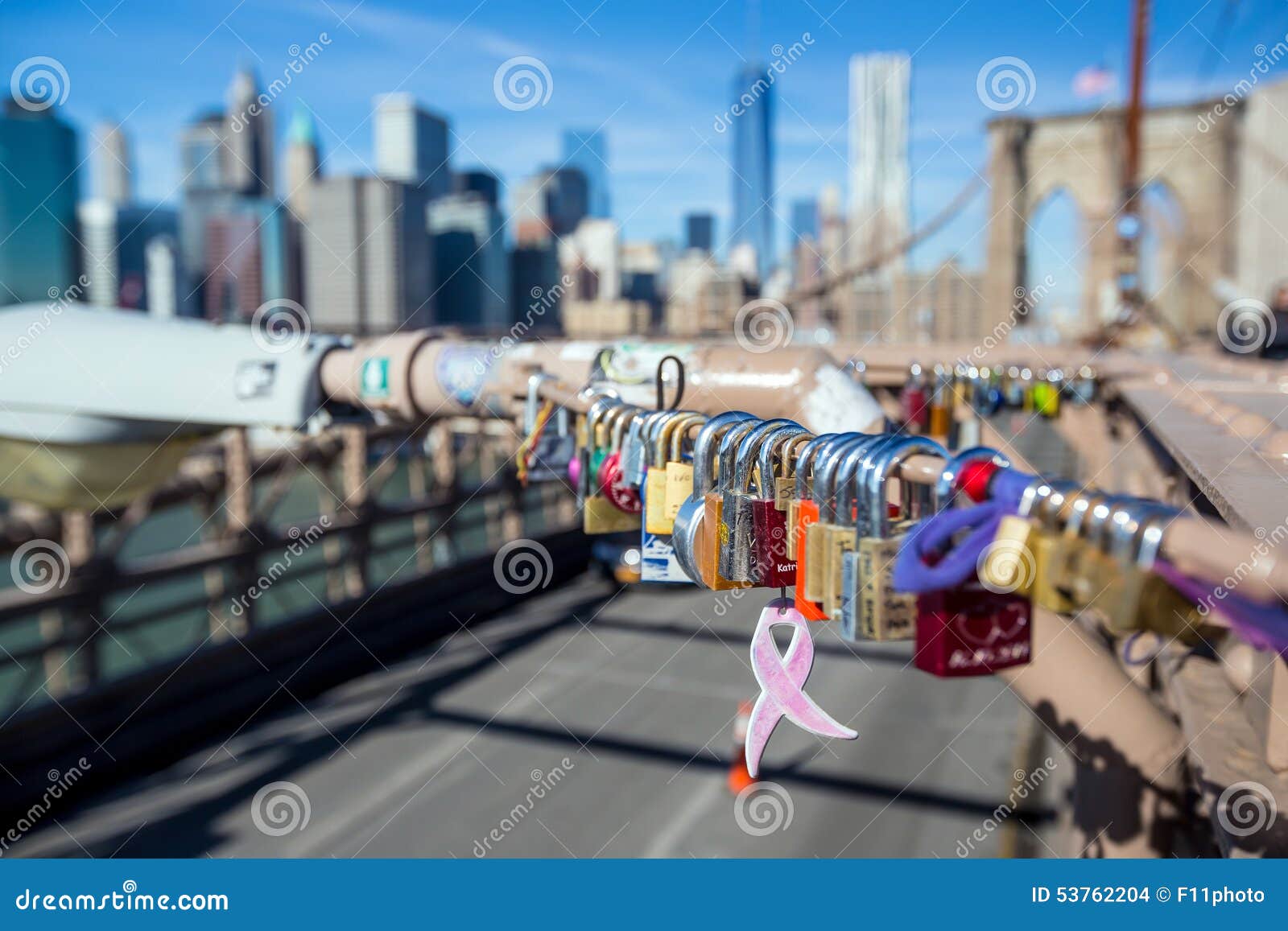 Love Locks at the Brooklyn Bridge Stock Photo Image of creativity