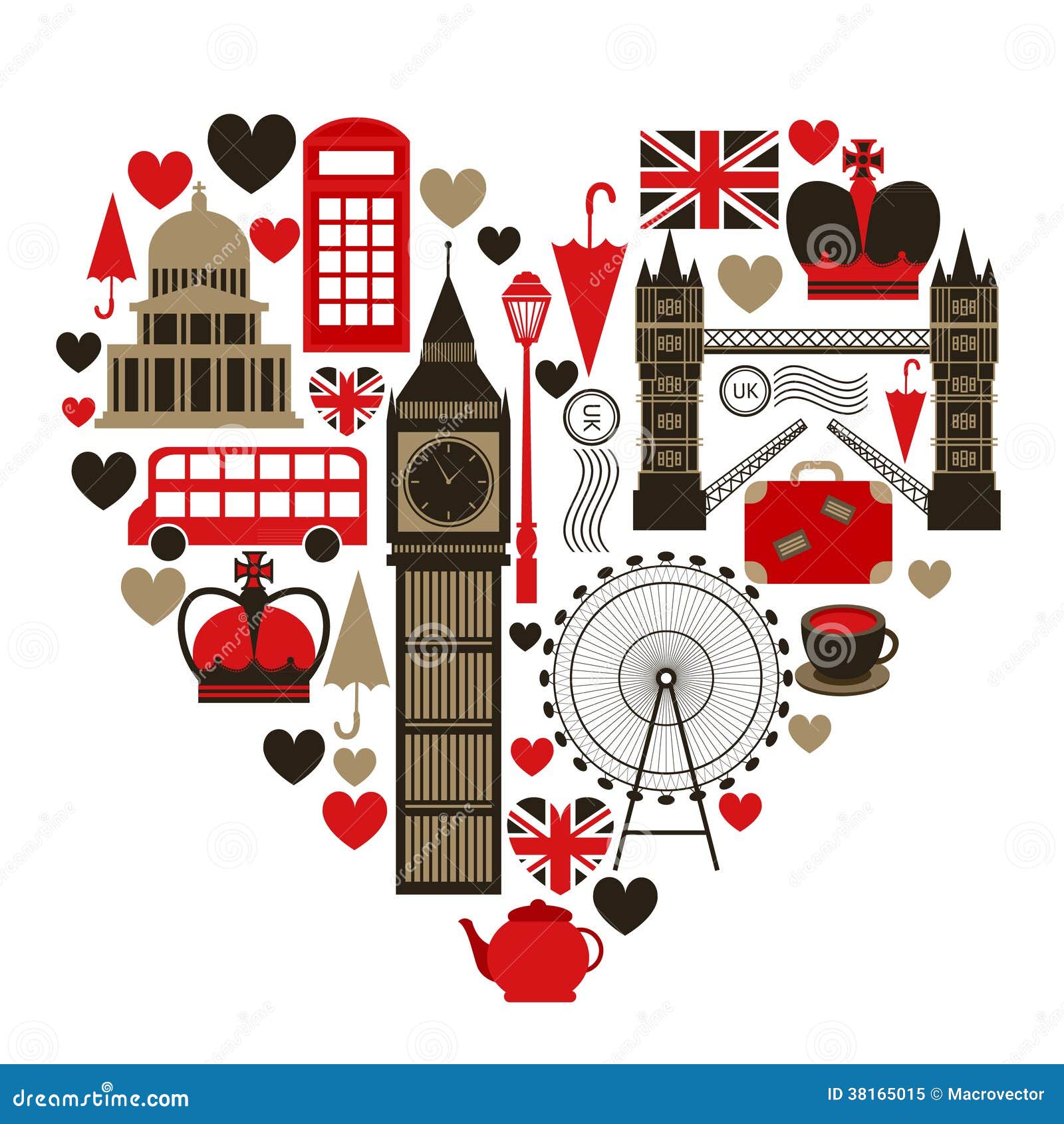 Love London heart symbol stock vector. Illustration of britain 38165015