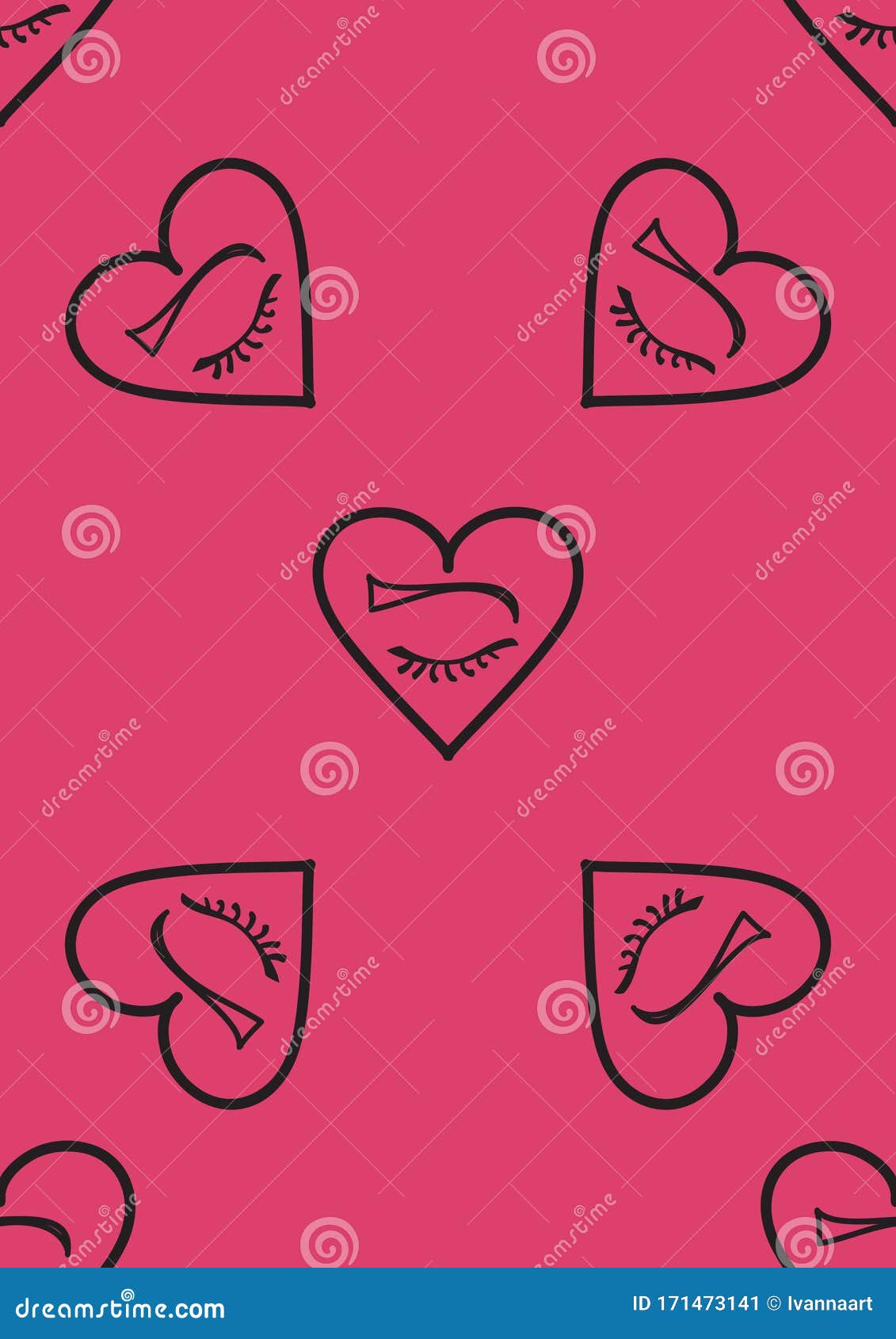 Love and Magic Seamless Pattern. Eye in Heart Shape Vector Background.  Valentine`s Day Illustration Fashion Textile T-shirt Design Stock Vector -  Illustration of mystic, textile: 171473141