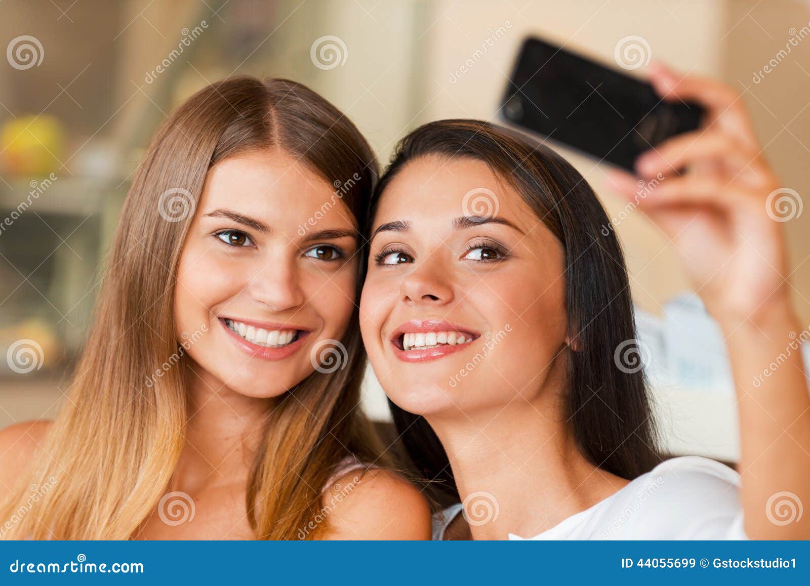 We love making selfie! stock image. Image of love, beautiful - 44055699