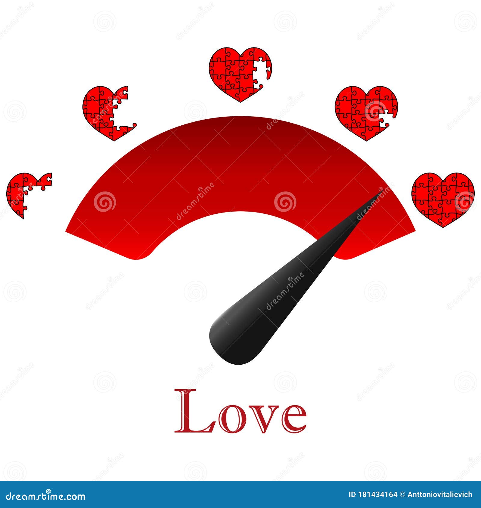 Love Meter in Speedometer Vector Stock Vector Illustration of good, excellent 181434164