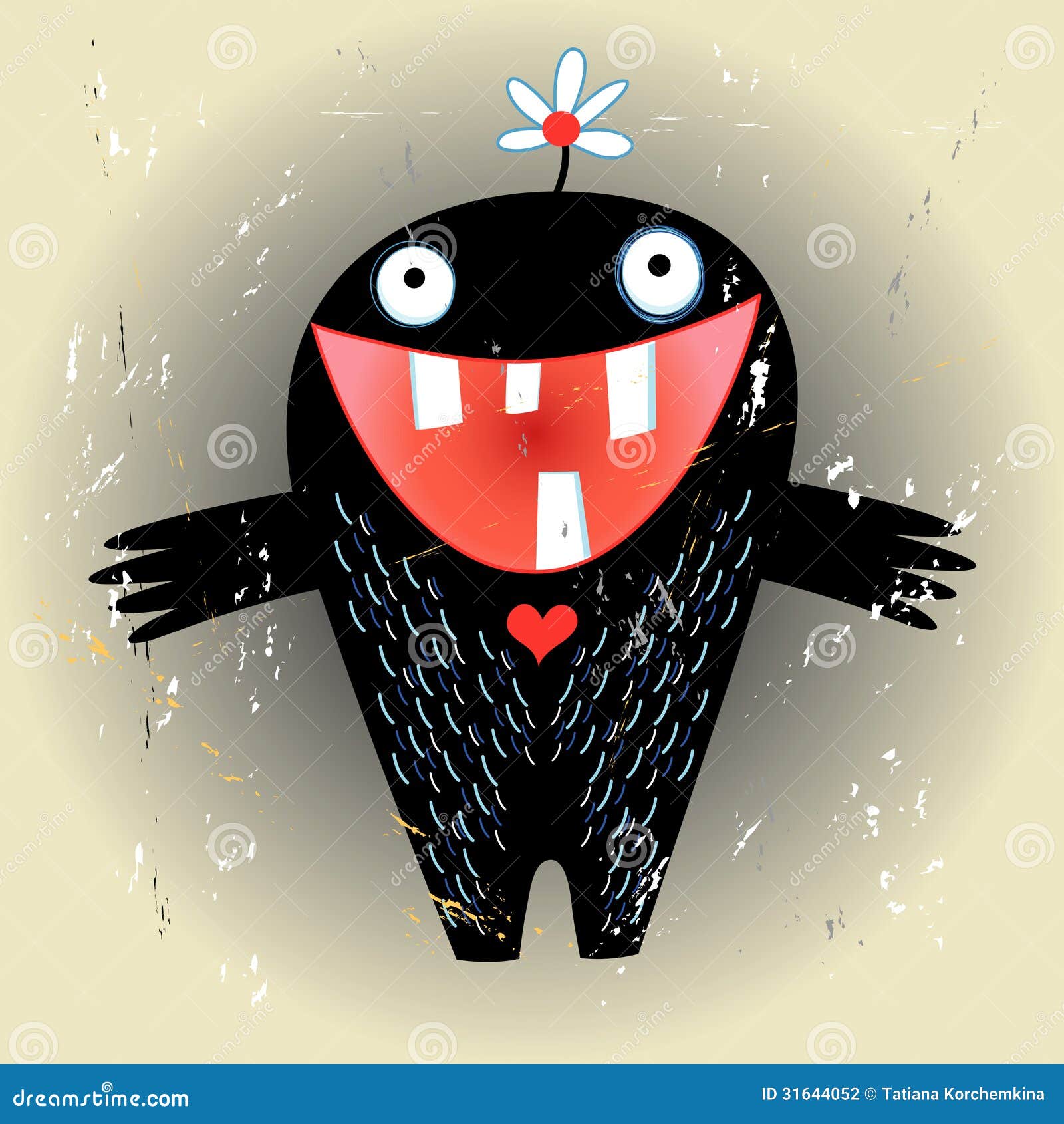 Love monster stock vector. Illustration of creative, happiness - 31644052