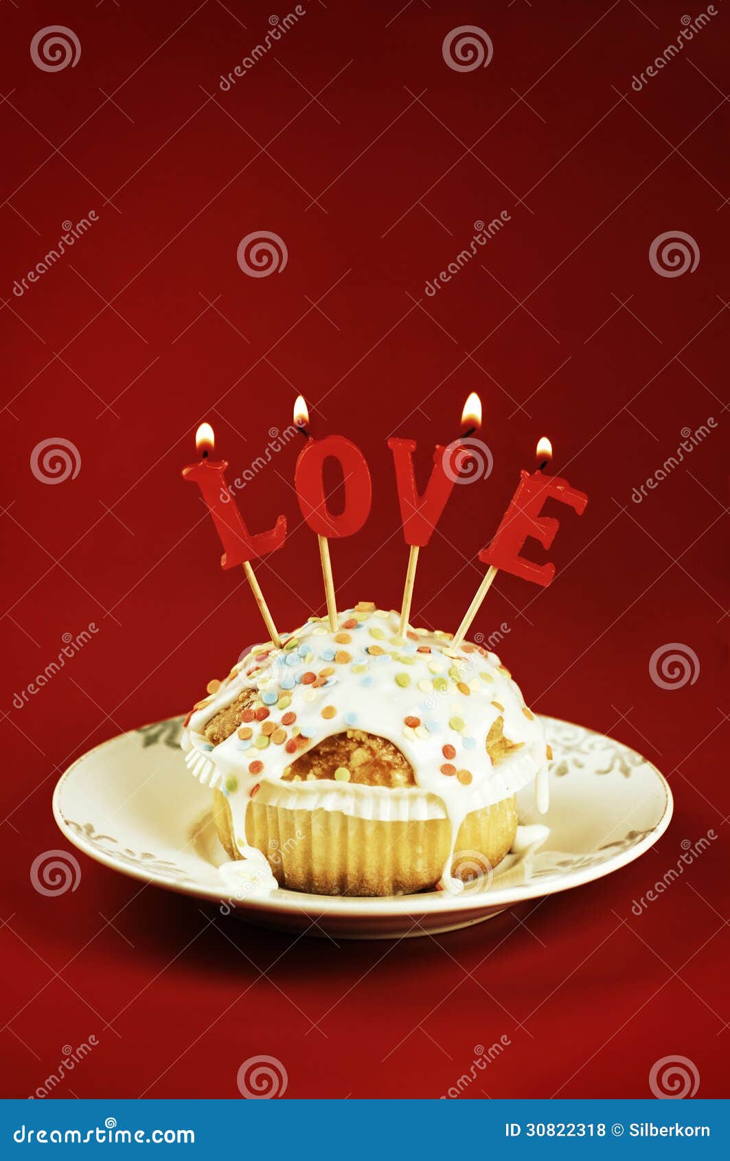 Love Muffin stock photo. Image of baking, love, plate 30822318