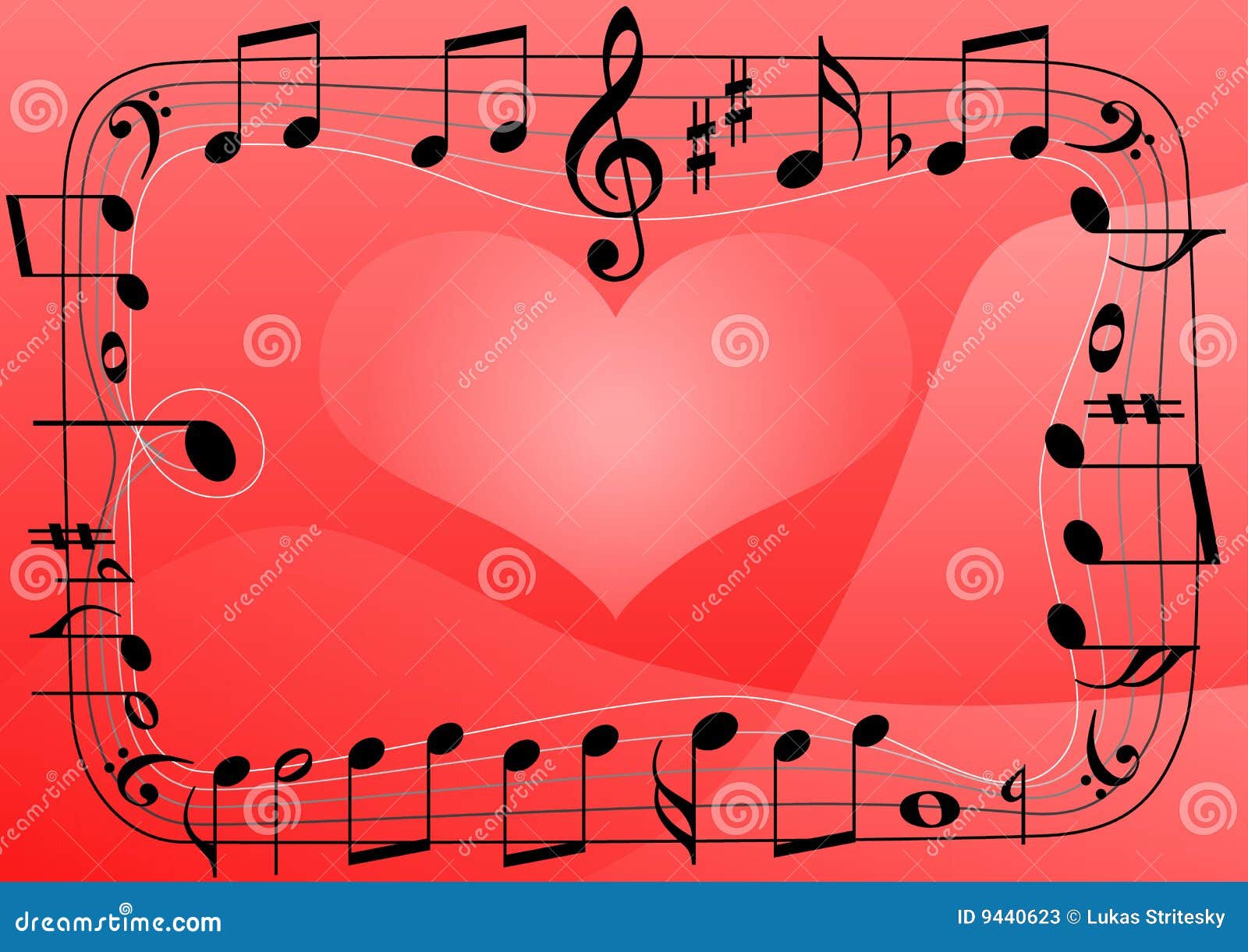 Love Music Heart, Musical Notes Symbols Background Stock Vector -  Illustration of decorative, graphic: 9440623