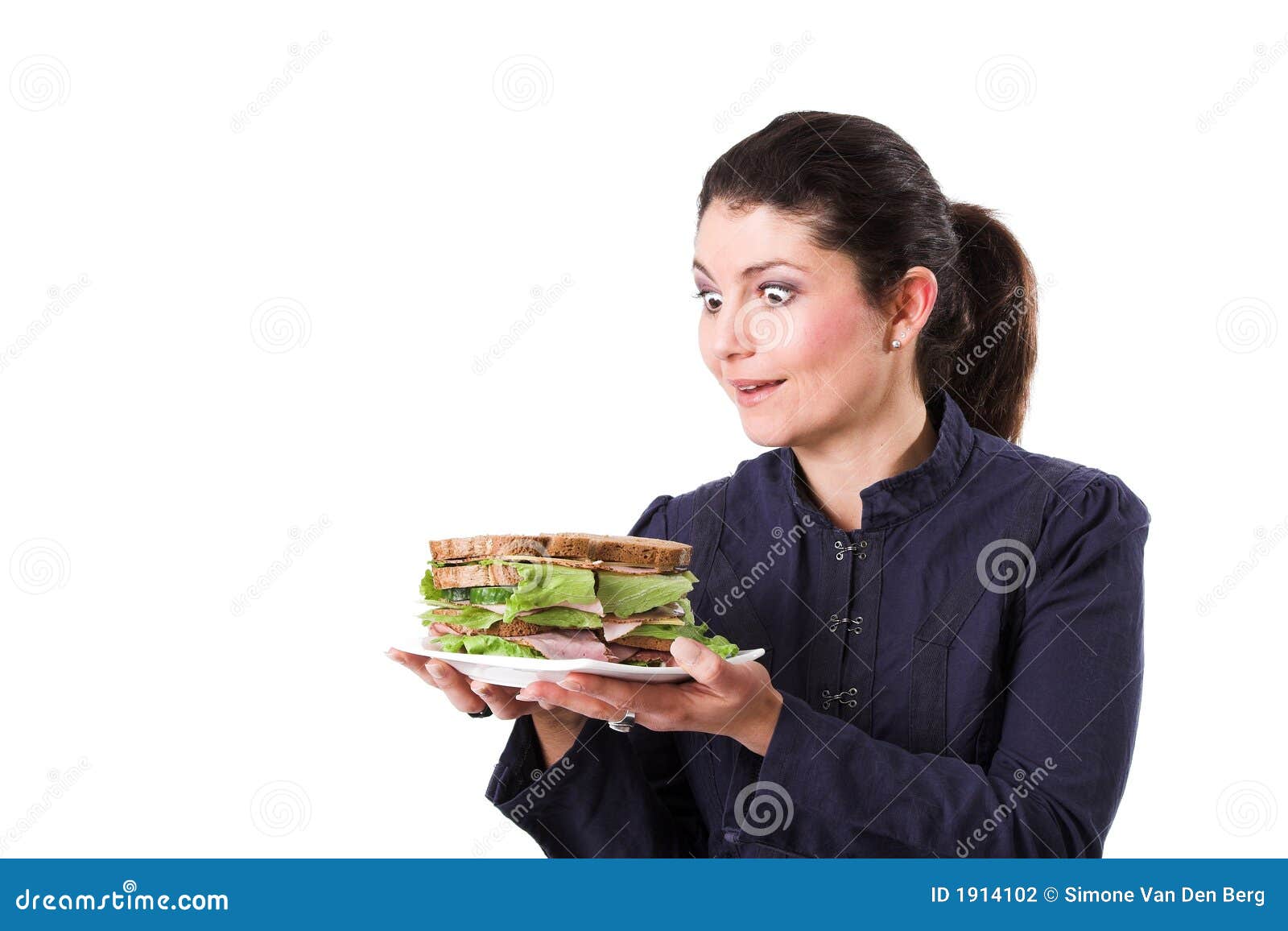 Love my sandwich stock photo. Image of female, plate, healthy 1914102