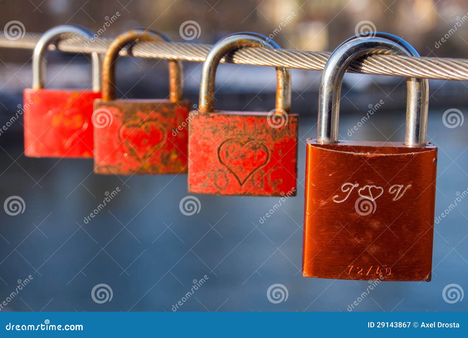 Love padlocks on bridge stock image. Image of staying 29143867