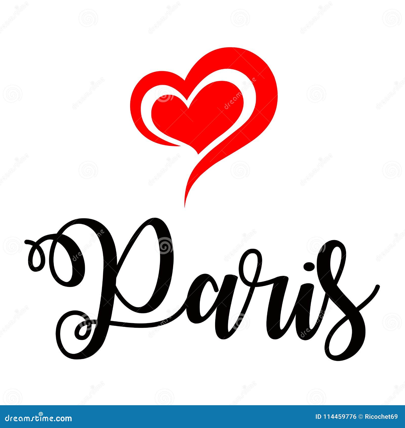 love paris handwritting 