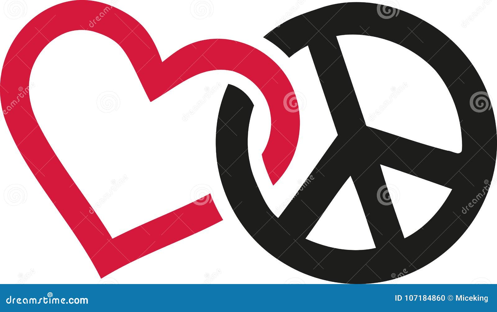 Love and Peace Signs Intertwined Stock Vector - Illustration of peaceful,  logo: 107184860