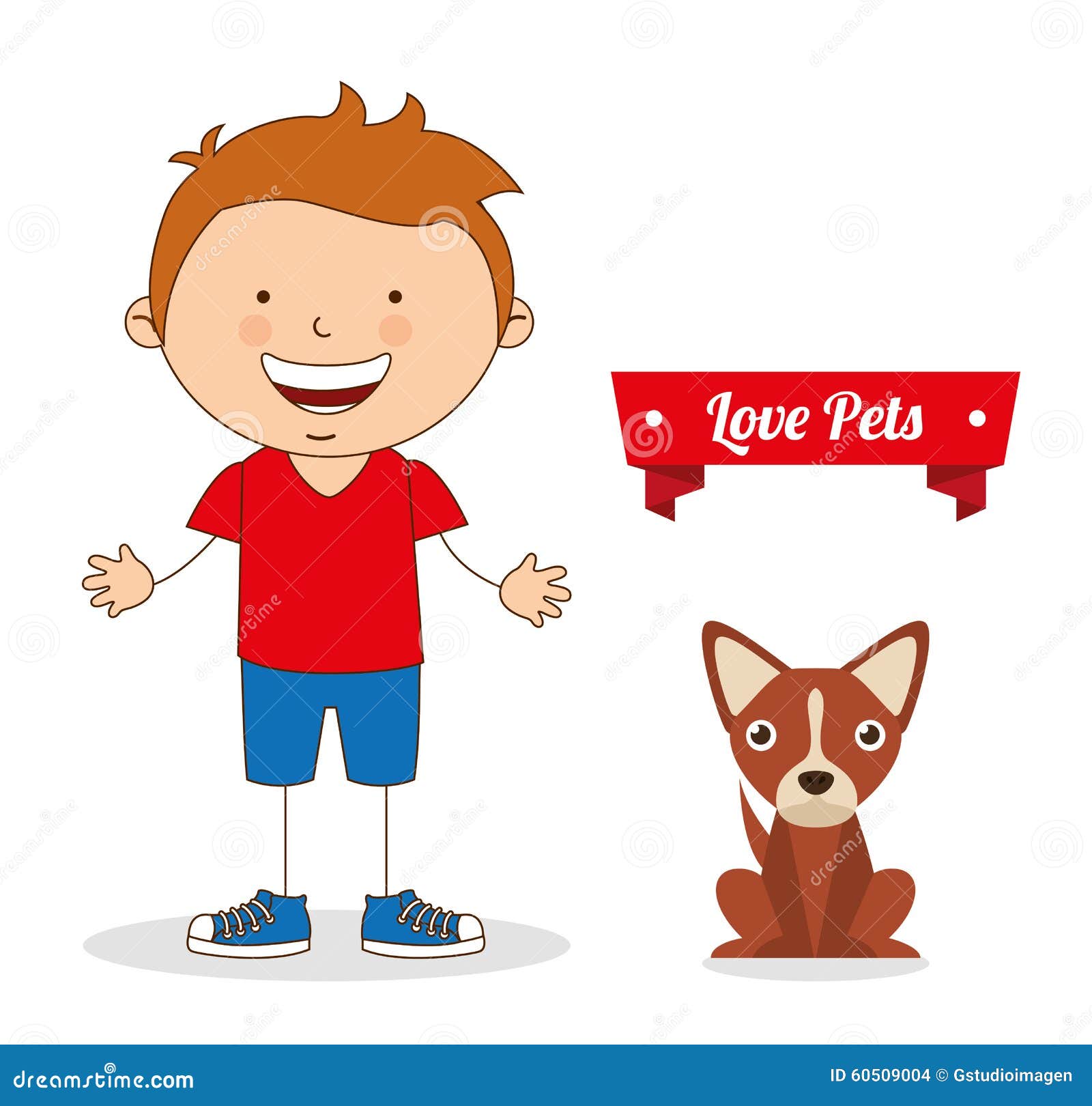 Love pets stock vector. Illustration of smile, cute, happiness 60509004