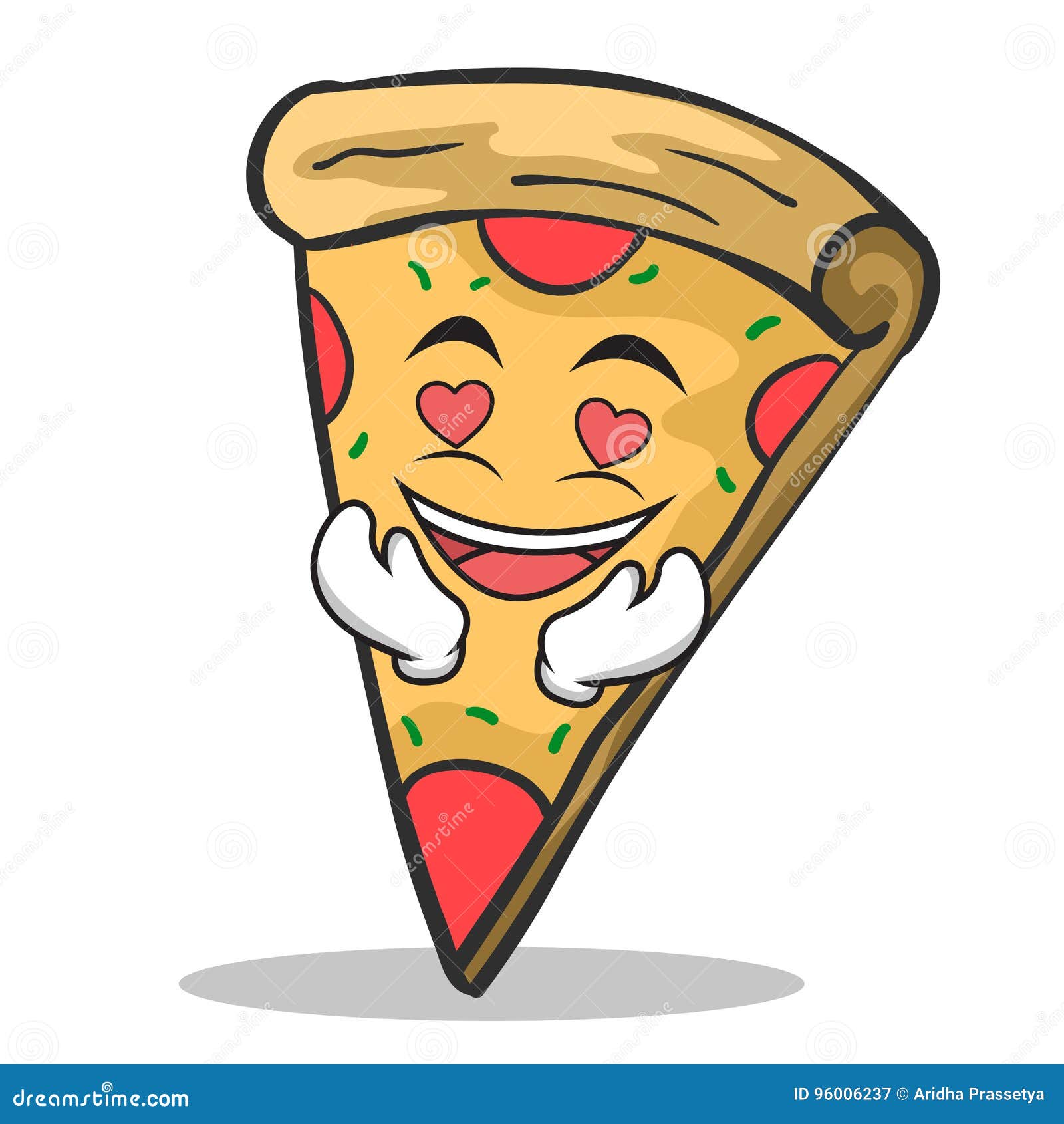 I Love Pizza. Heart Symbol In Form Of Pizza. Vector Italian Nati