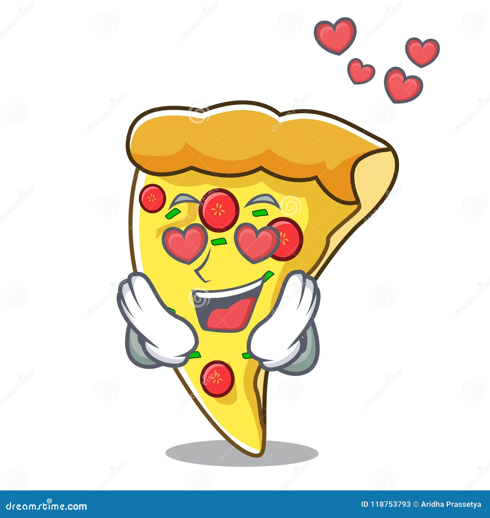 I Love Pizza. Heart Symbol In Form Of Pizza. Vector Italian Nati