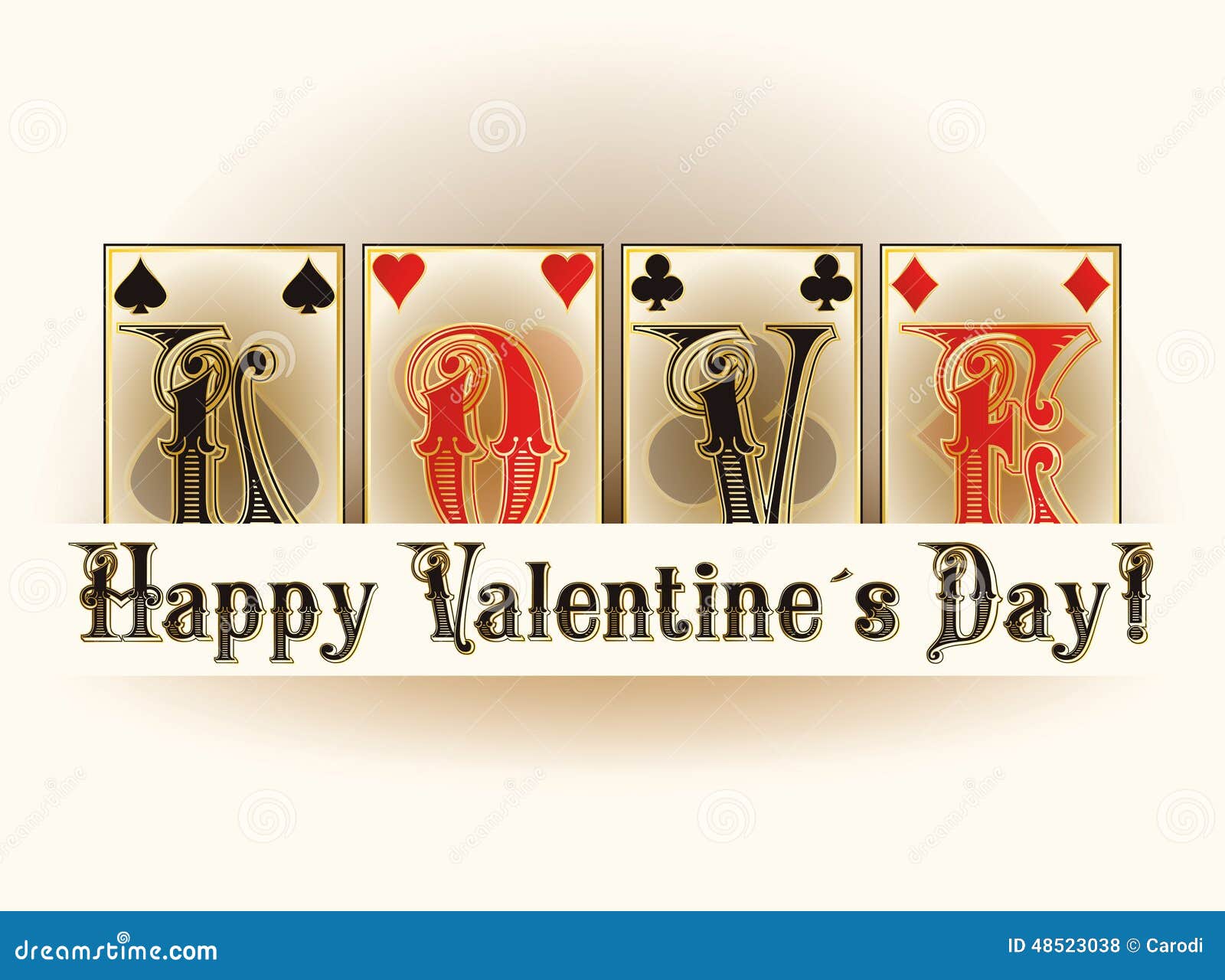 Love poker playing cards stock vector. Illustration of poker 48523038