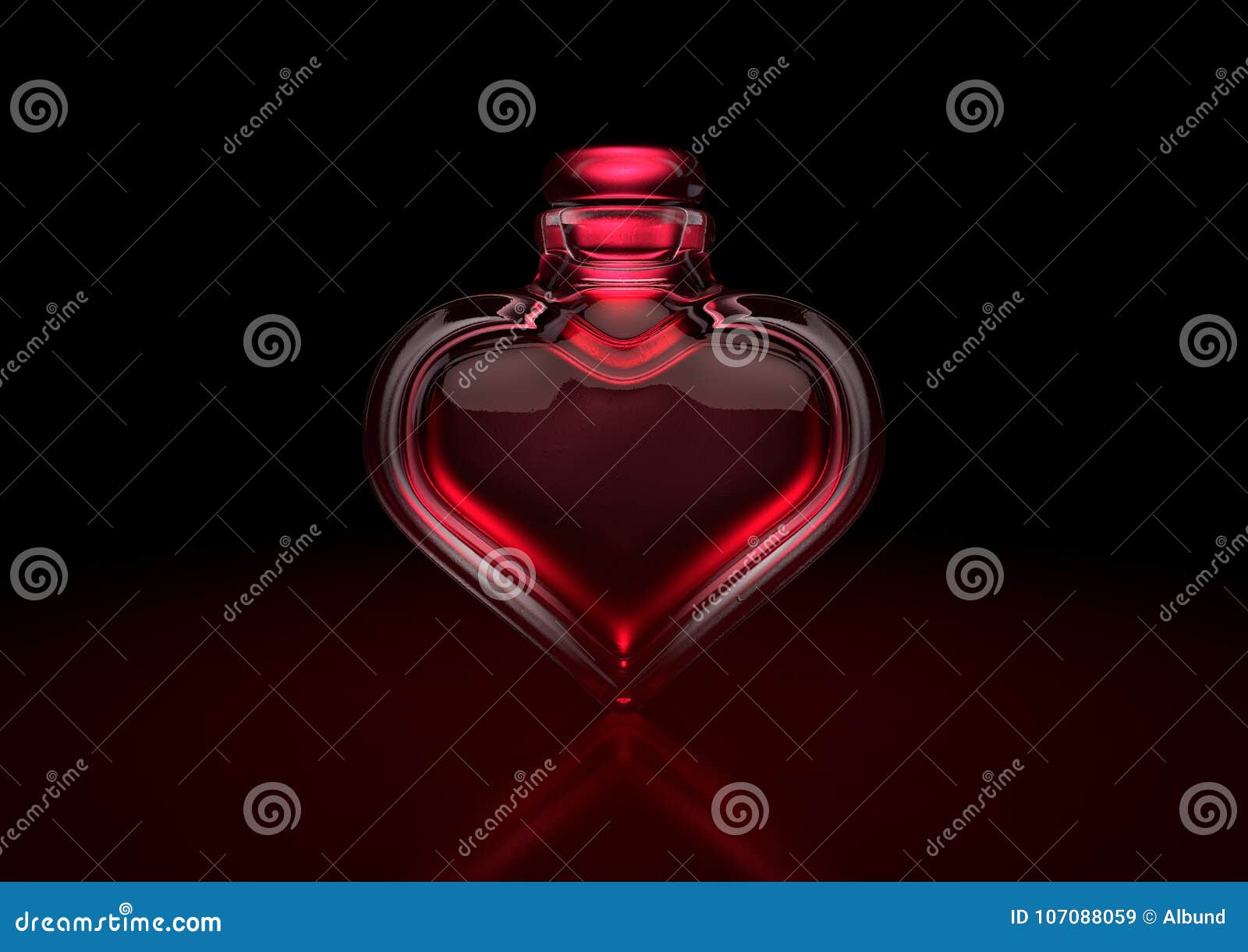 love potion heart bottle