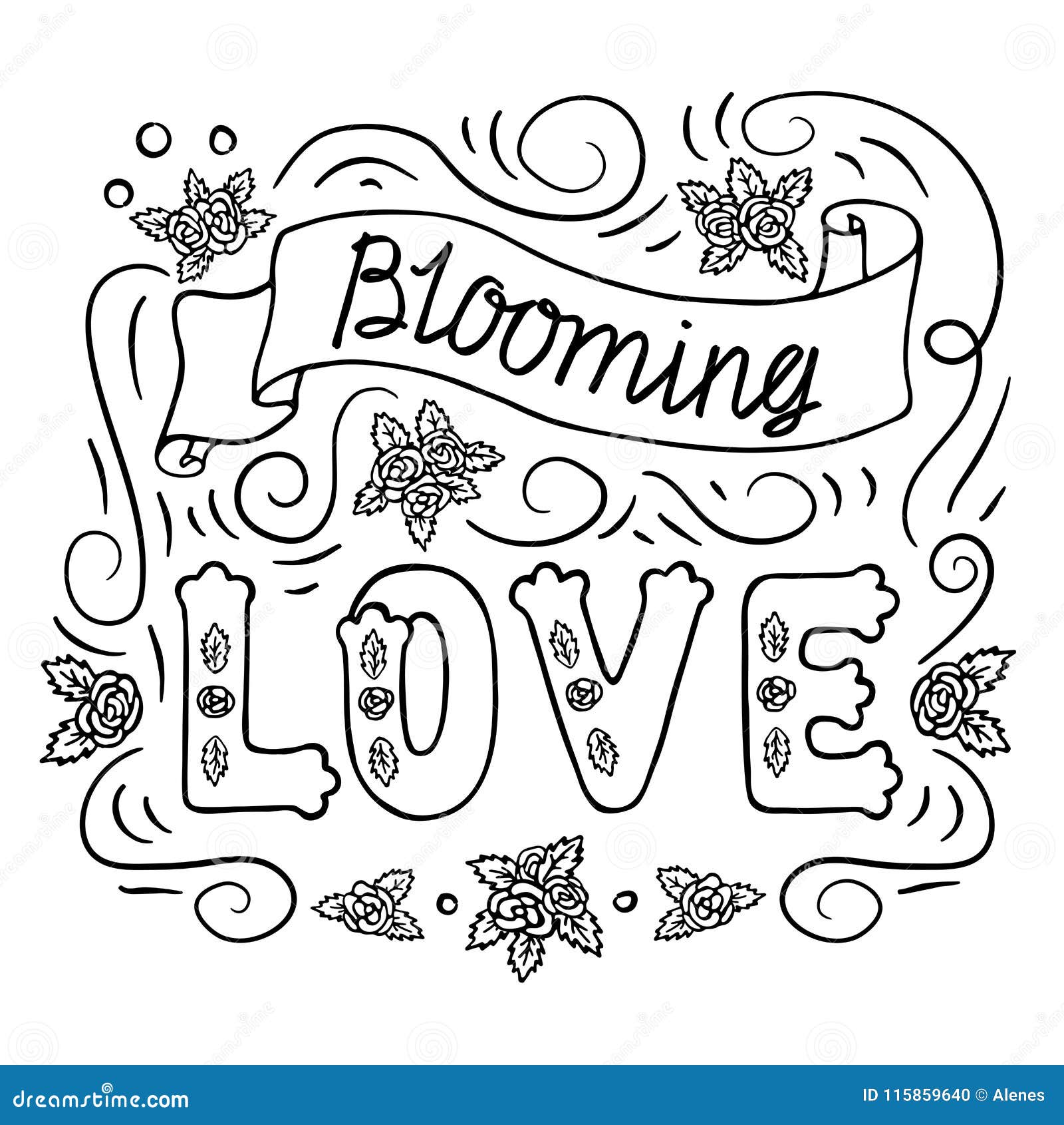 https://thumbs.dreamstime.com/z/love-quote-white-background-hand-drawn-illustration-coloring-book-page-stencil-blooming-romantic-vintage-art-black-lettering-115859640.jpg